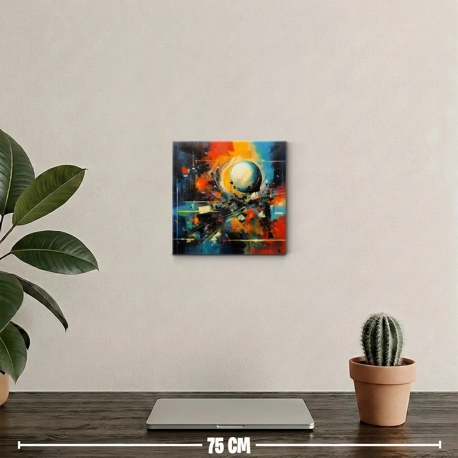 Composición vibrante con esfera luminosa y contrastes intensos — miniatura 2
