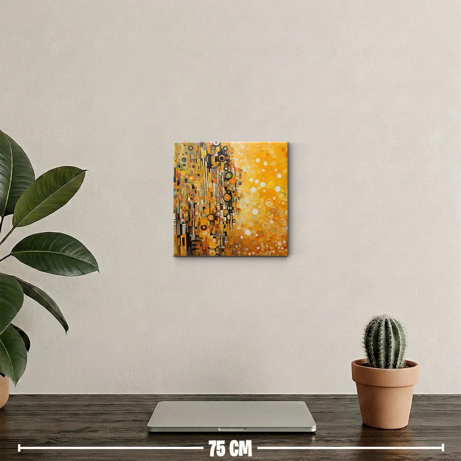 Composición abstracta en vibrantes tonos dorados y anaranjados — miniatura 2