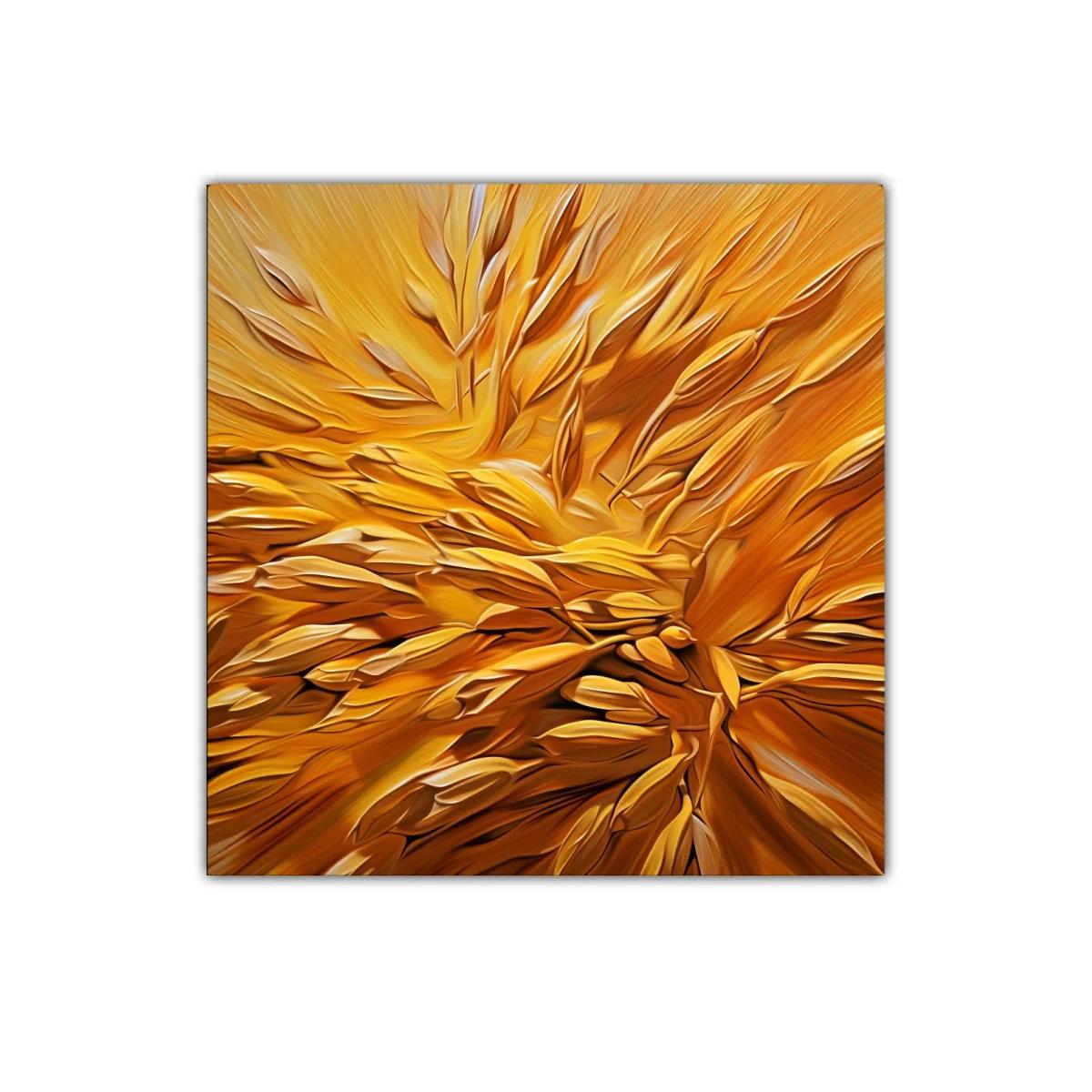 Cuadro decorativo con textura abstracta en tonos dorados