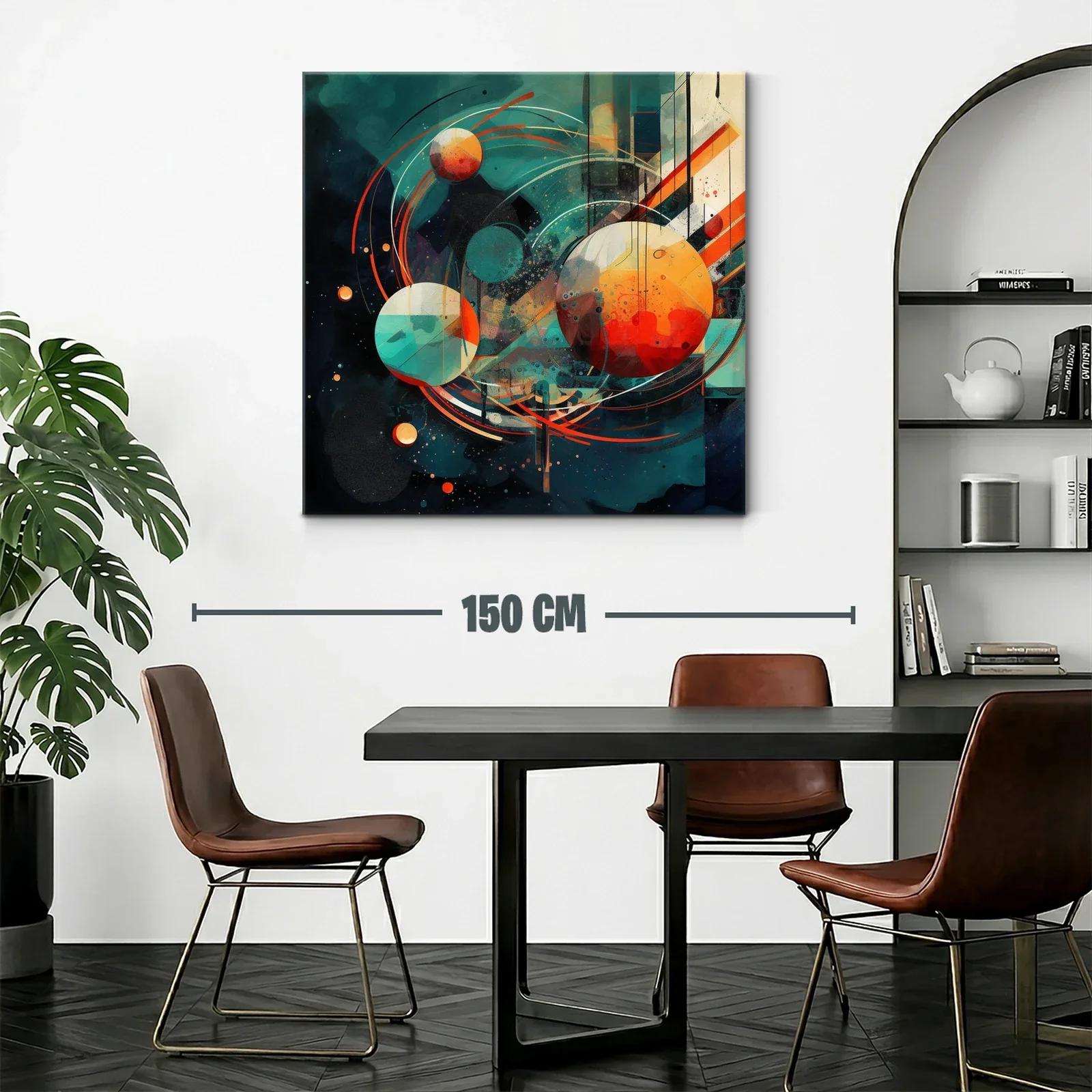 Composición abstracta con formas circulares y trazos dinámicos — miniatura 2
