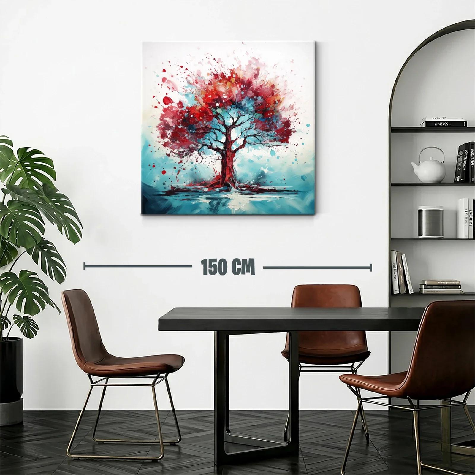 Árbol vibrante con destellos rojos y azules intensos — miniatura 2