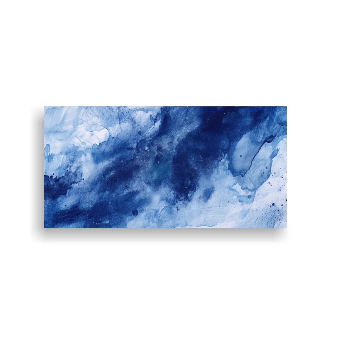 Cuadro mancha abstracta azul con franjas de azul oscuro — imagen principal