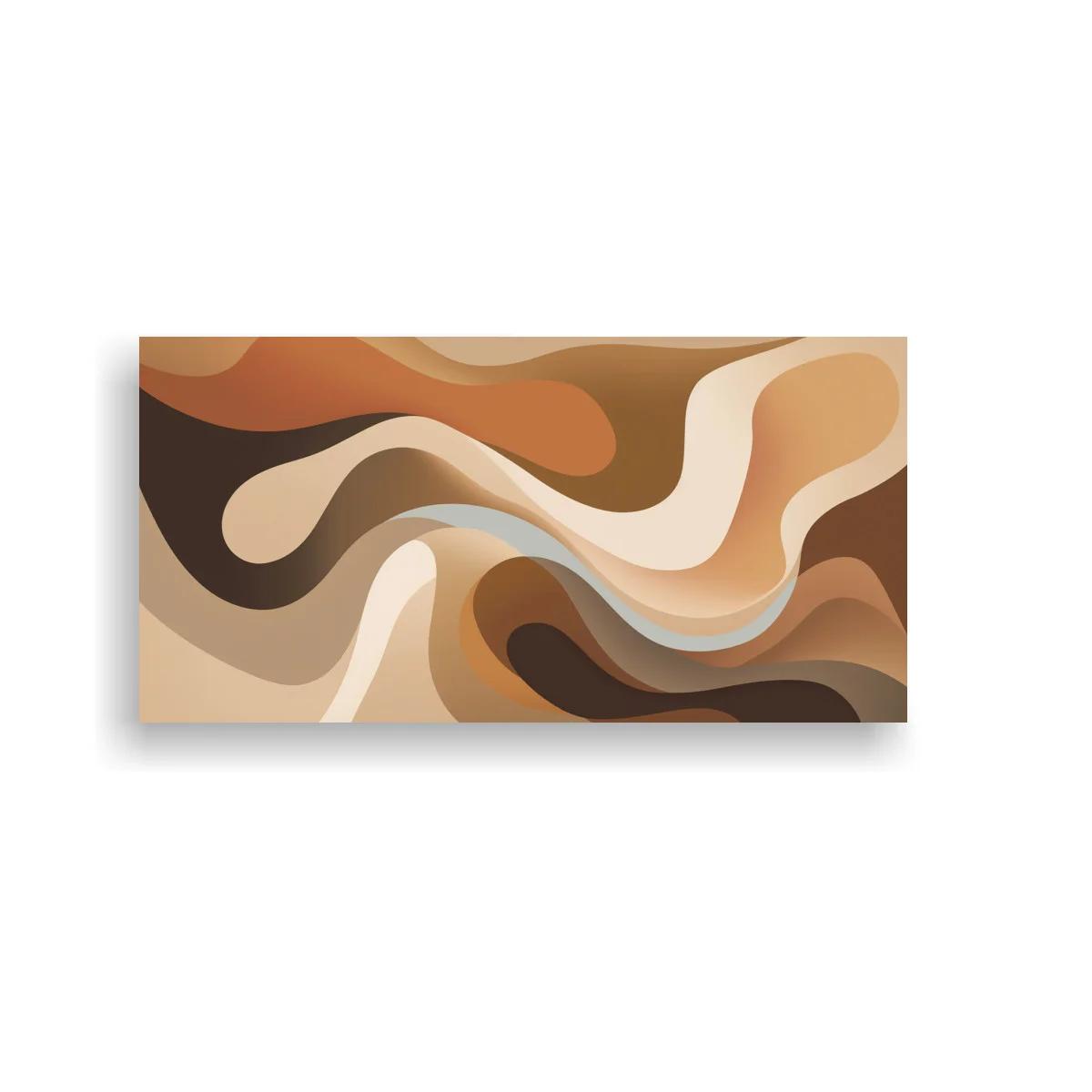 Cuadro formas onduladas abstractas en capas tierra — imagen principal