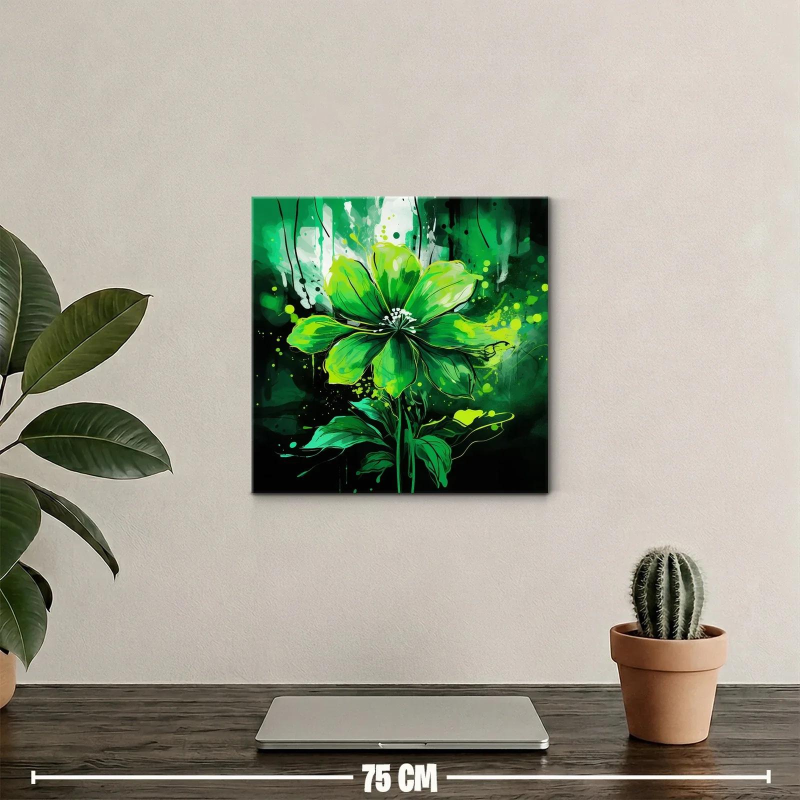 Flor verde vibrante con trazos expresionistas — miniatura 2