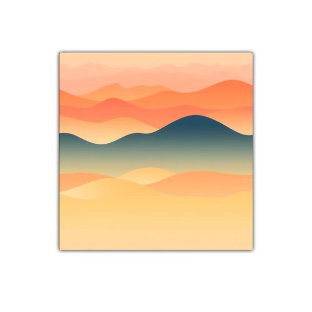 Paisaje abstracto con montañas y degradado cálido