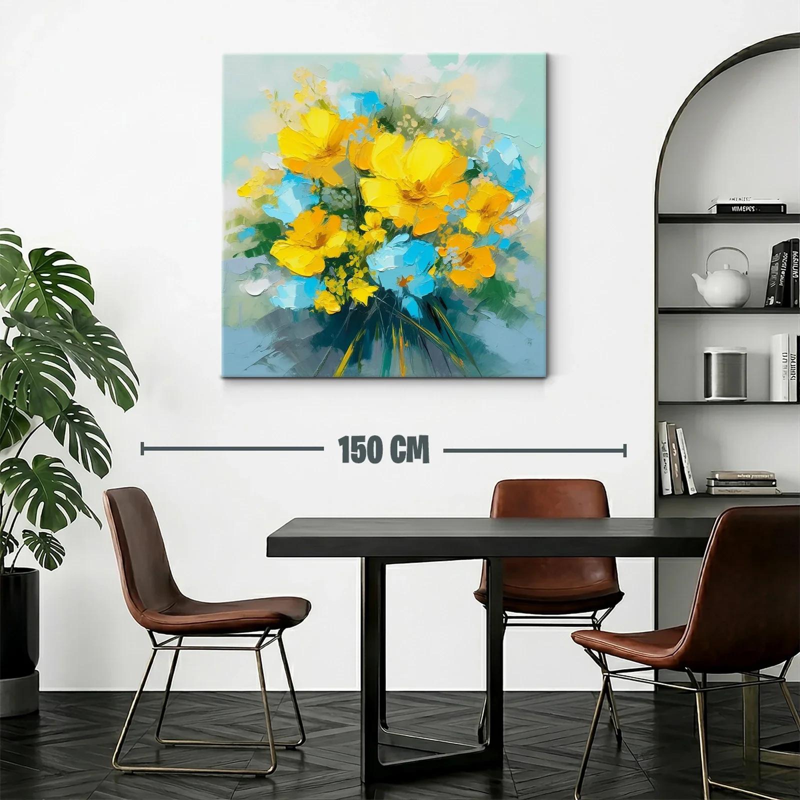 Brillante ramo de flores amarillas y azules vibrantes — miniatura 2