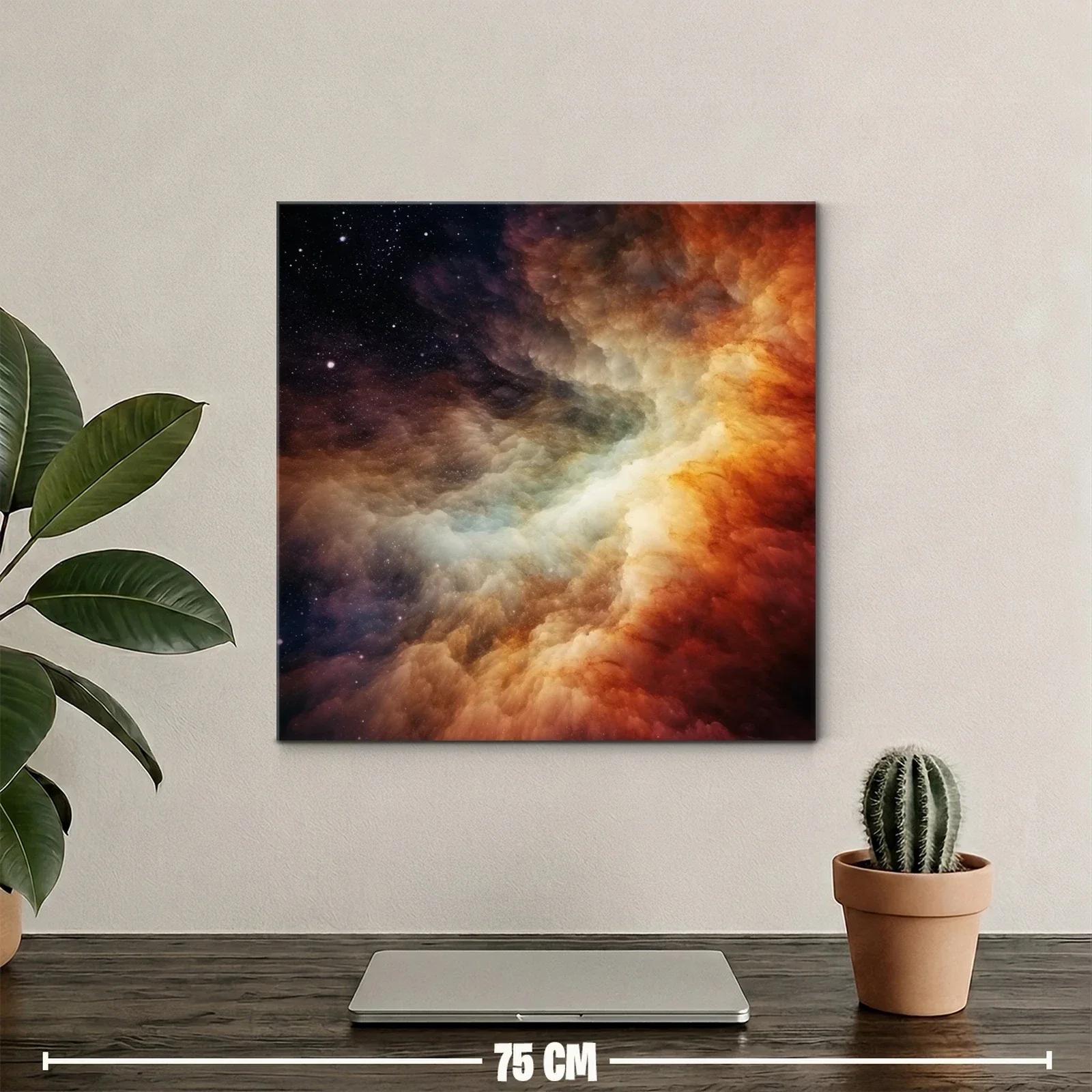 Vibrante abstracción nebulosa con tonos cálidos y estelares — miniatura 2