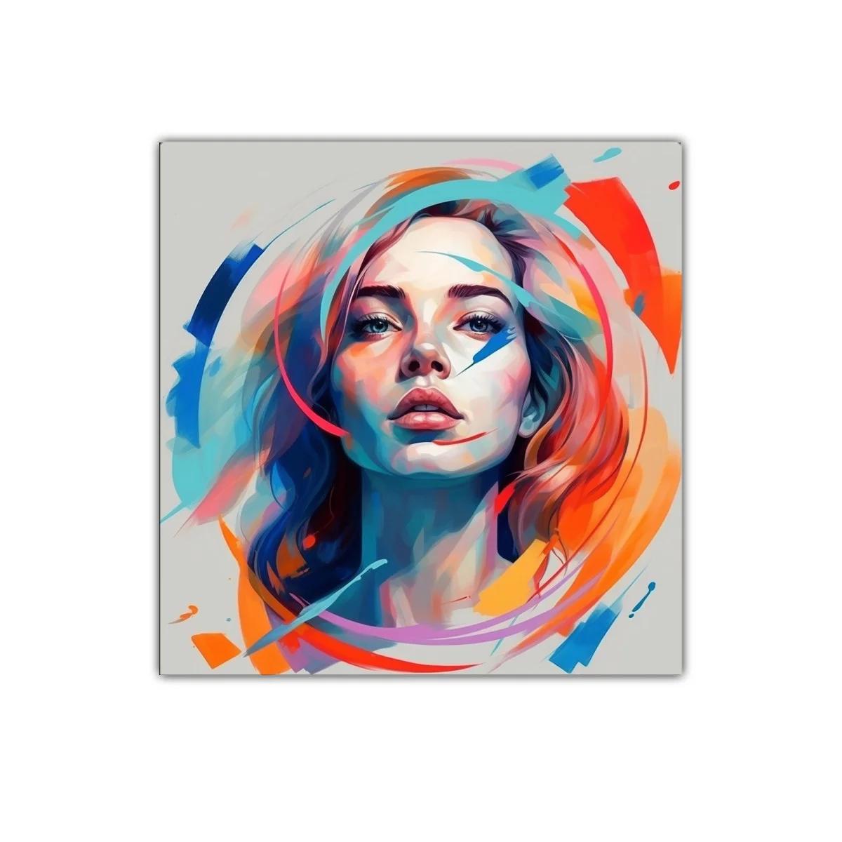 Retrato vibrante femenino con tonos intensos y dinámicos — imagen principal