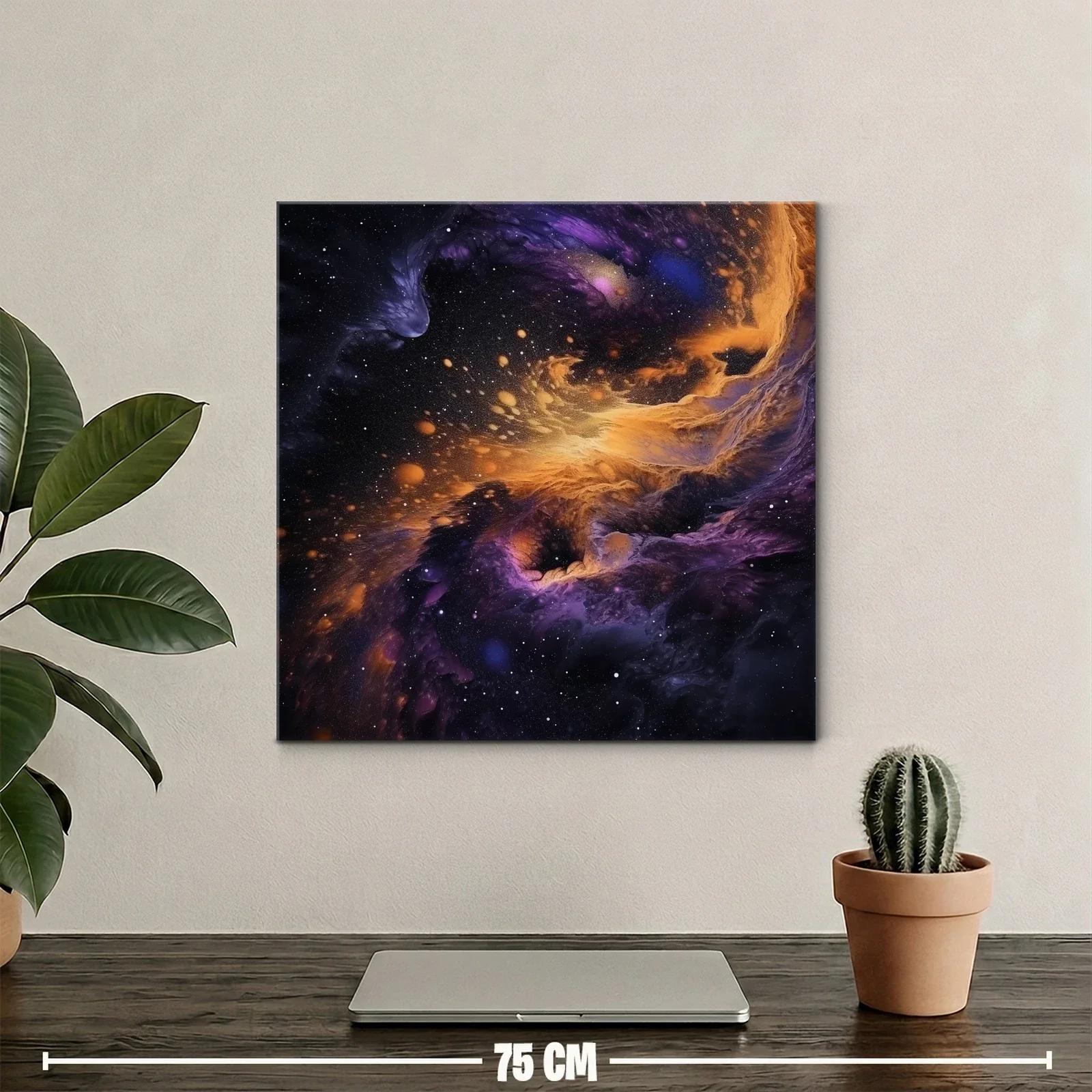 Explosión de galaxias con tonos violetas y dorados — miniatura 2