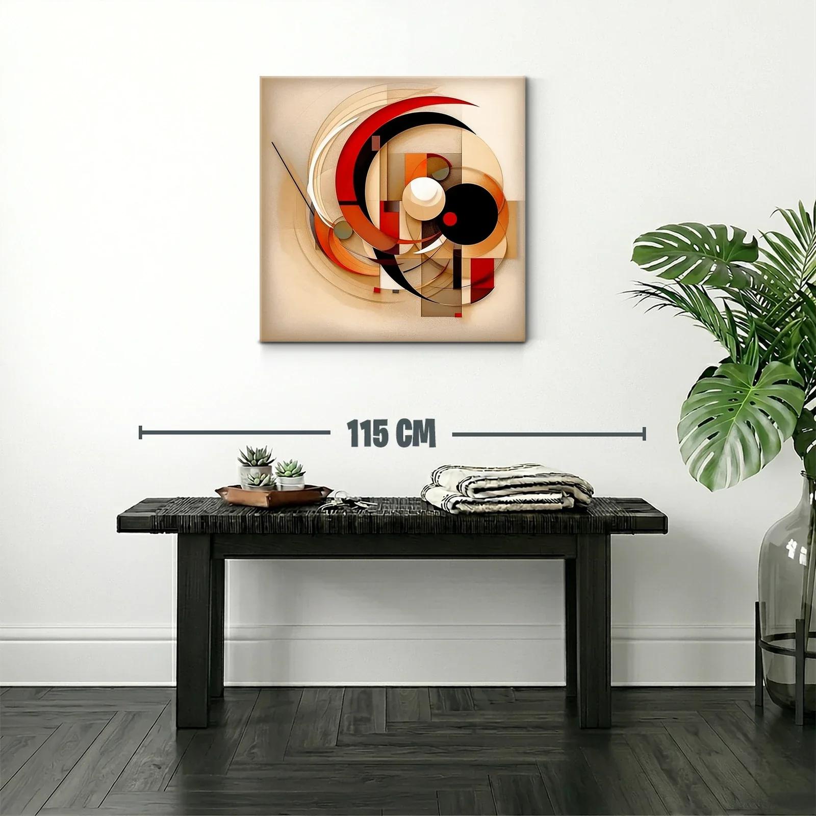 Composición abstracta en tonos cálidos y rojos vibrantes — miniatura 2