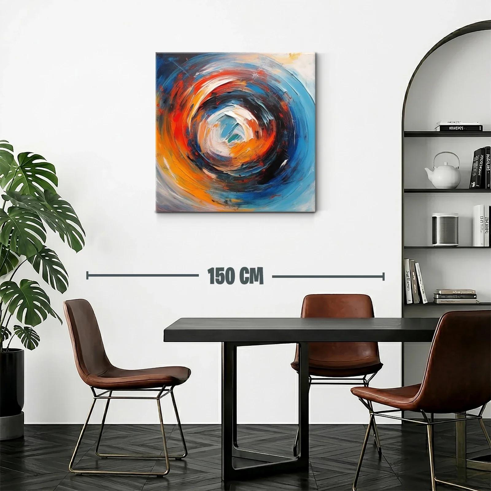 Composición abstracta en tonos vivos y azulados — miniatura 2