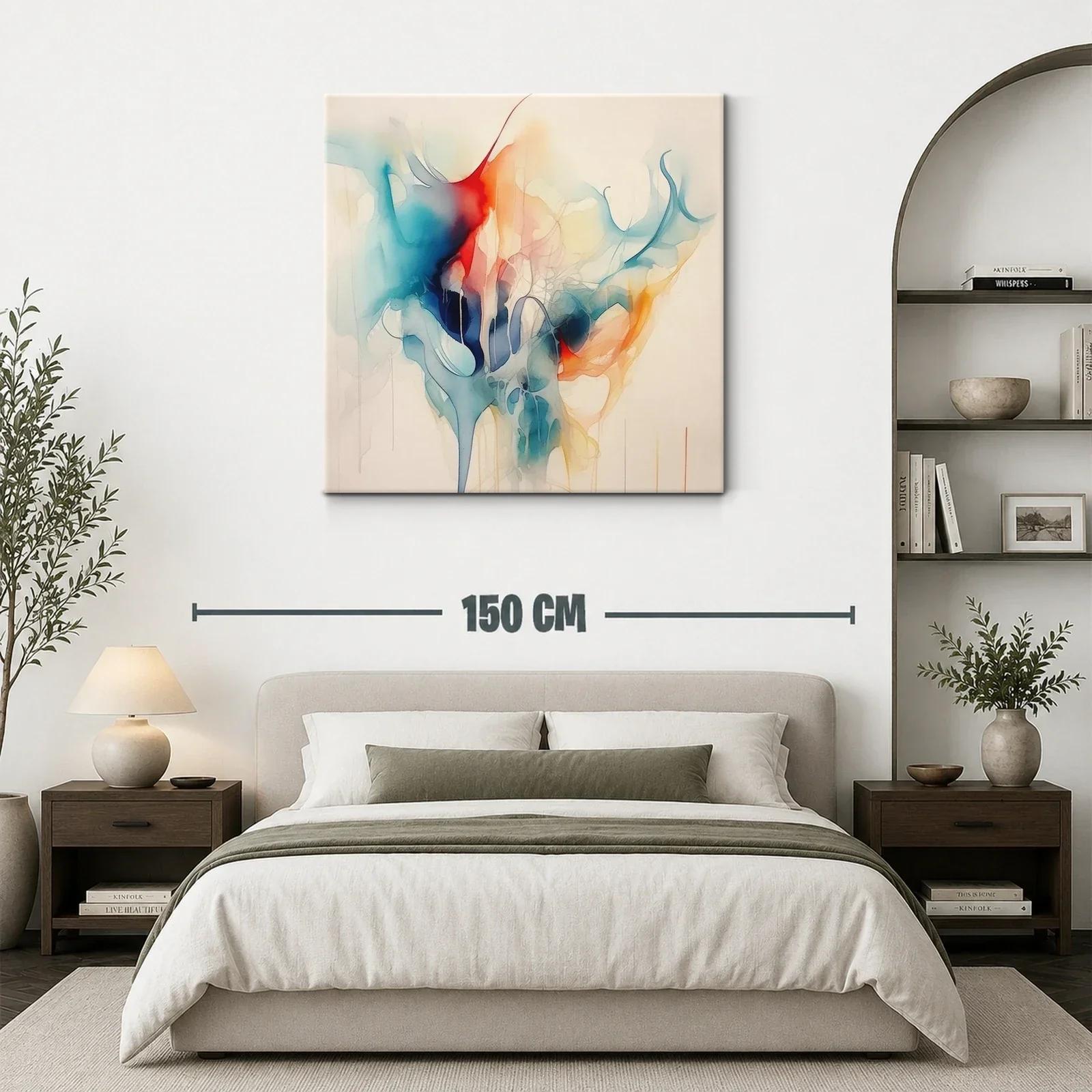 Obra abstracta con tonos intensos y suaves fluidos — miniatura 3