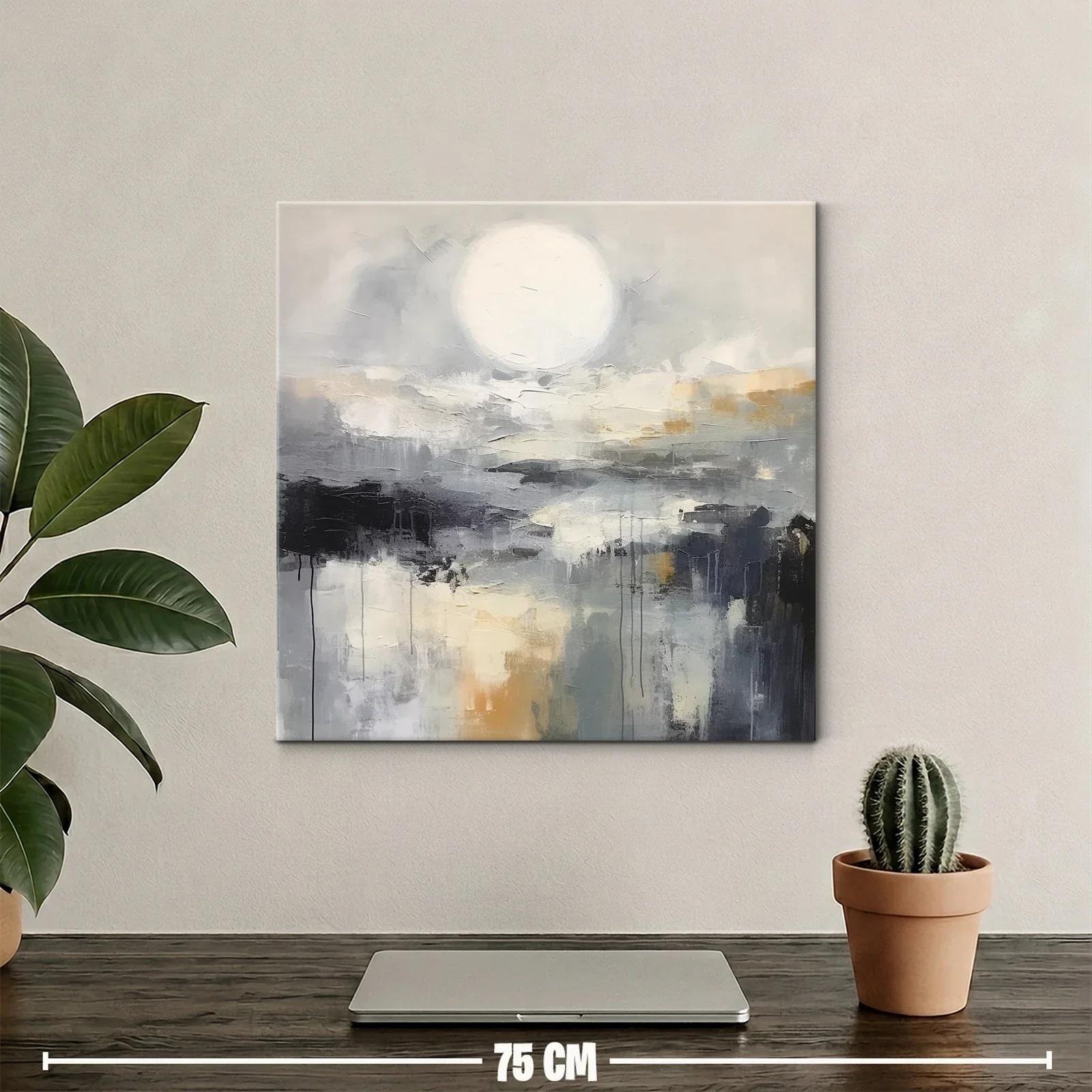 Cuadro abstracto con tonos suaves y atmósfera serena — miniatura 2