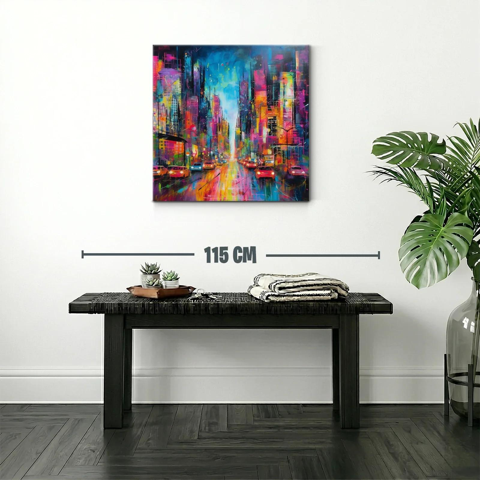 Ciudad vibrante llena de luces y movimiento urbano — miniatura 2