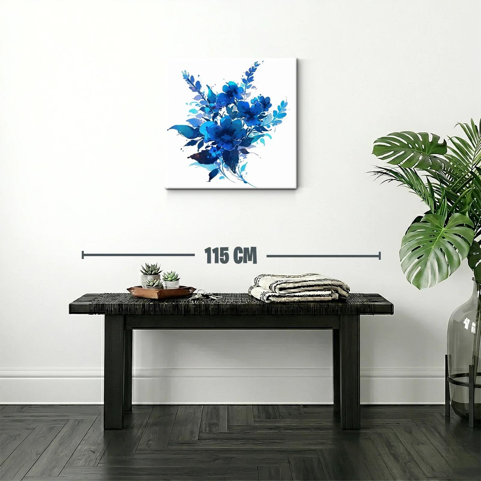 Bello ramo azul con flores en tonos vibrantes — miniatura 2