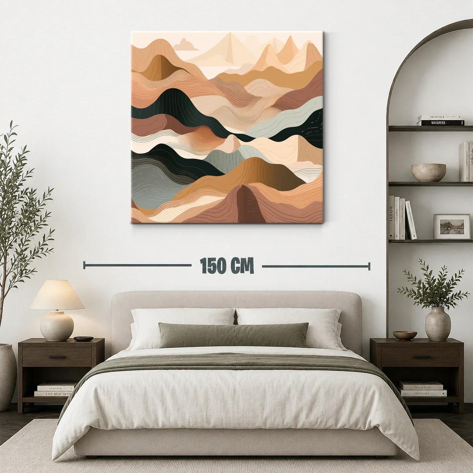 Paisaje abstracto en tonos tierra y negro elegante — miniatura 3