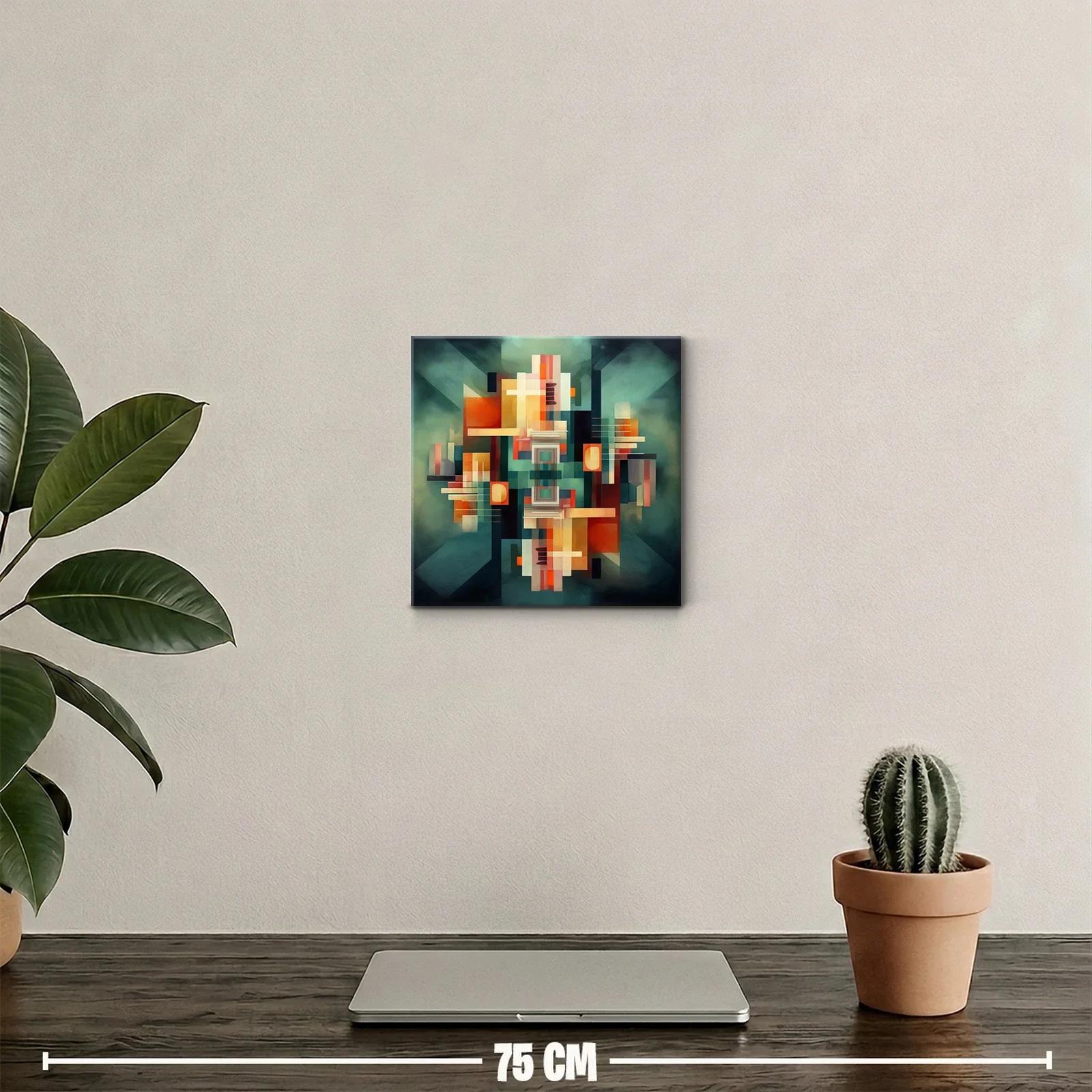 Composición geométrica con tonos cálidos y fríos equilibrados — miniatura 2