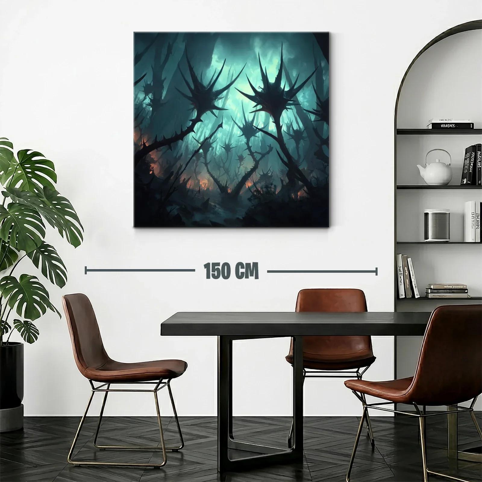 Paisaje oscuro con formas espinosas y luz tenebrosa — miniatura 2