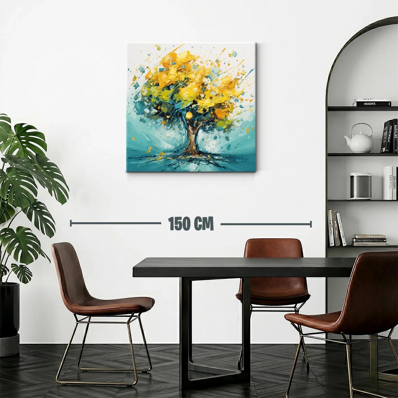 Árbol vibrante en tonos amarillos y azules — miniatura 2