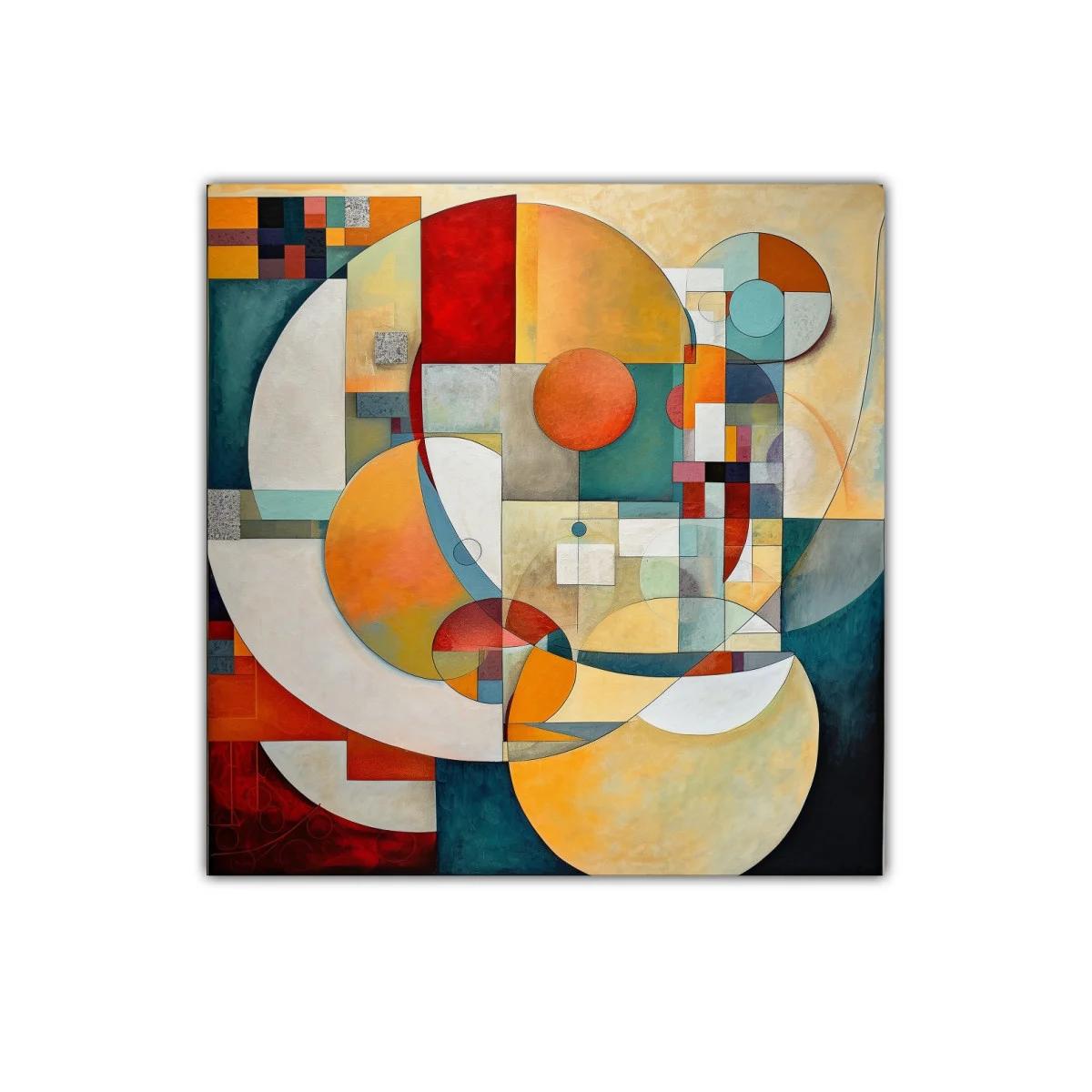 Composición geométrica con círculos y colores cálidos