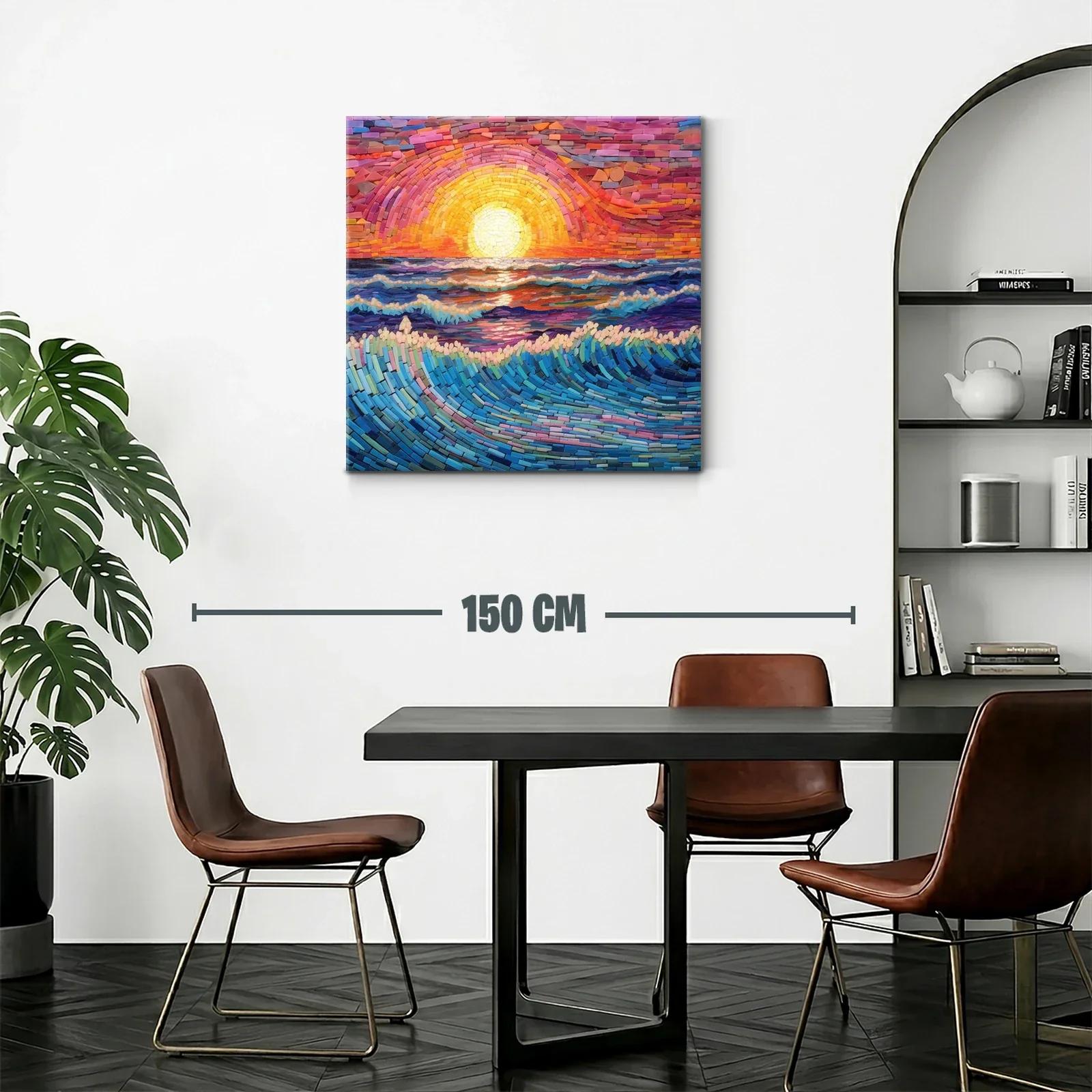 Mosaico de atardecer vibrante sobre el mar en calma — miniatura 2