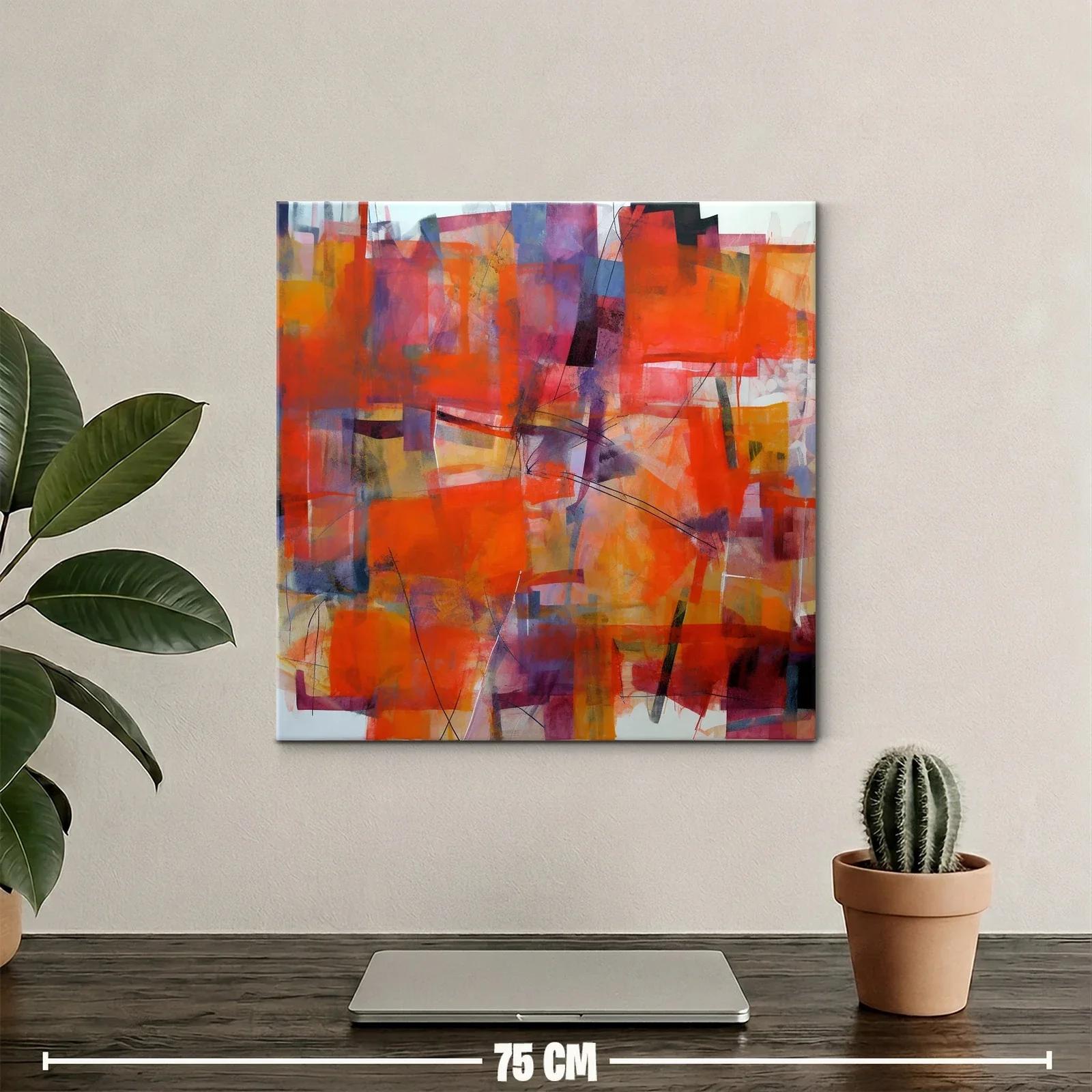 Cuadro abstracto en tonos cálidos y vibrantes — miniatura 2