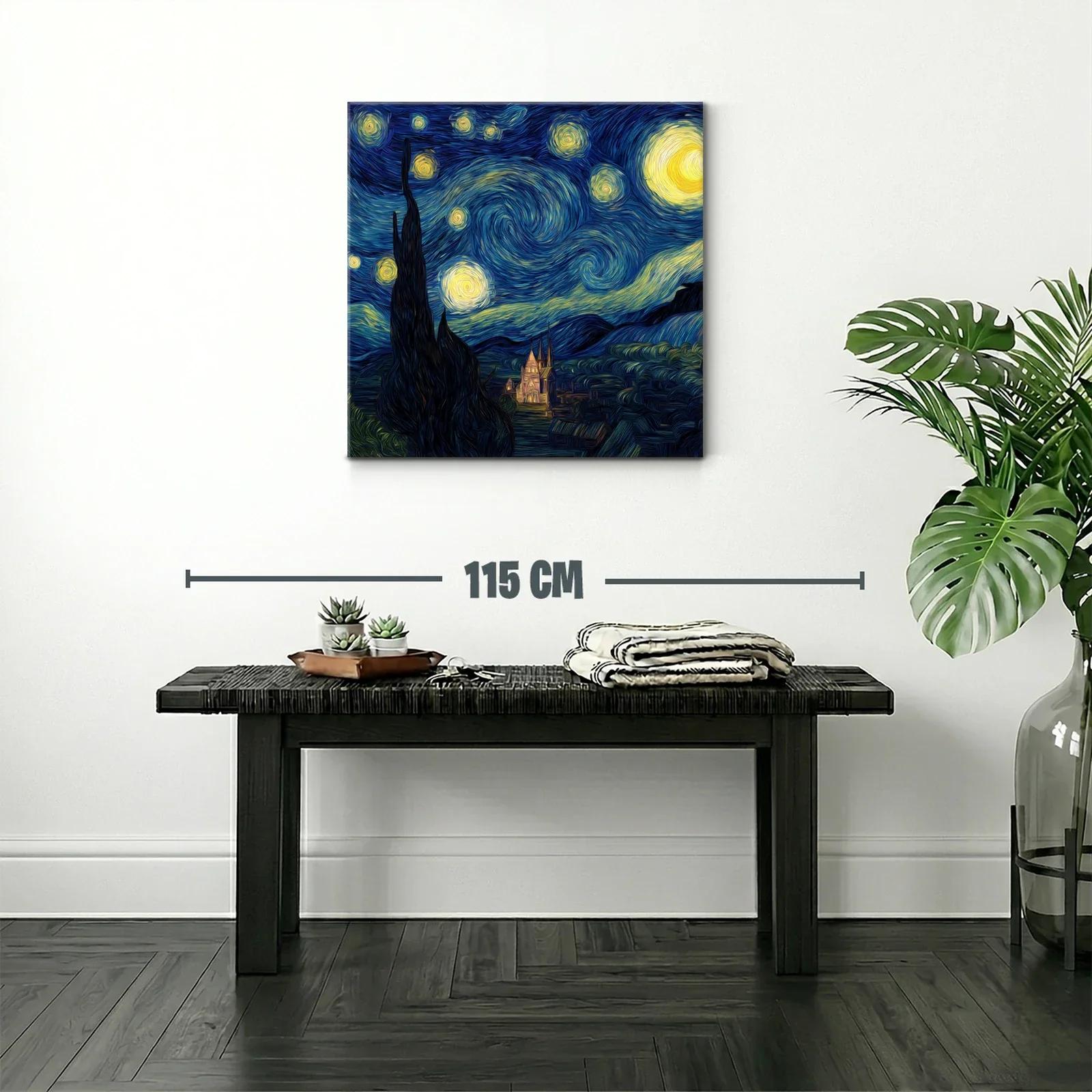 Cielo estrellado con remolinos en azul y amarillo — miniatura 2