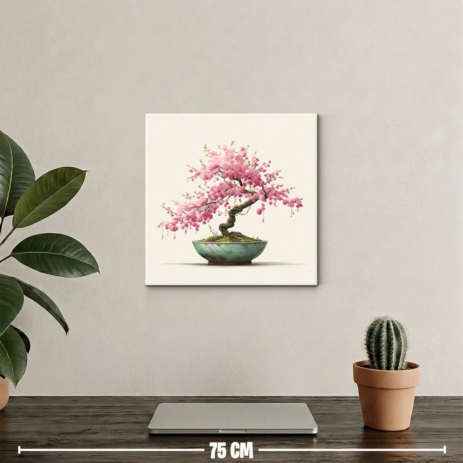 Bonsái con flores rosas que irradian serenidad y belleza natural — miniatura 2