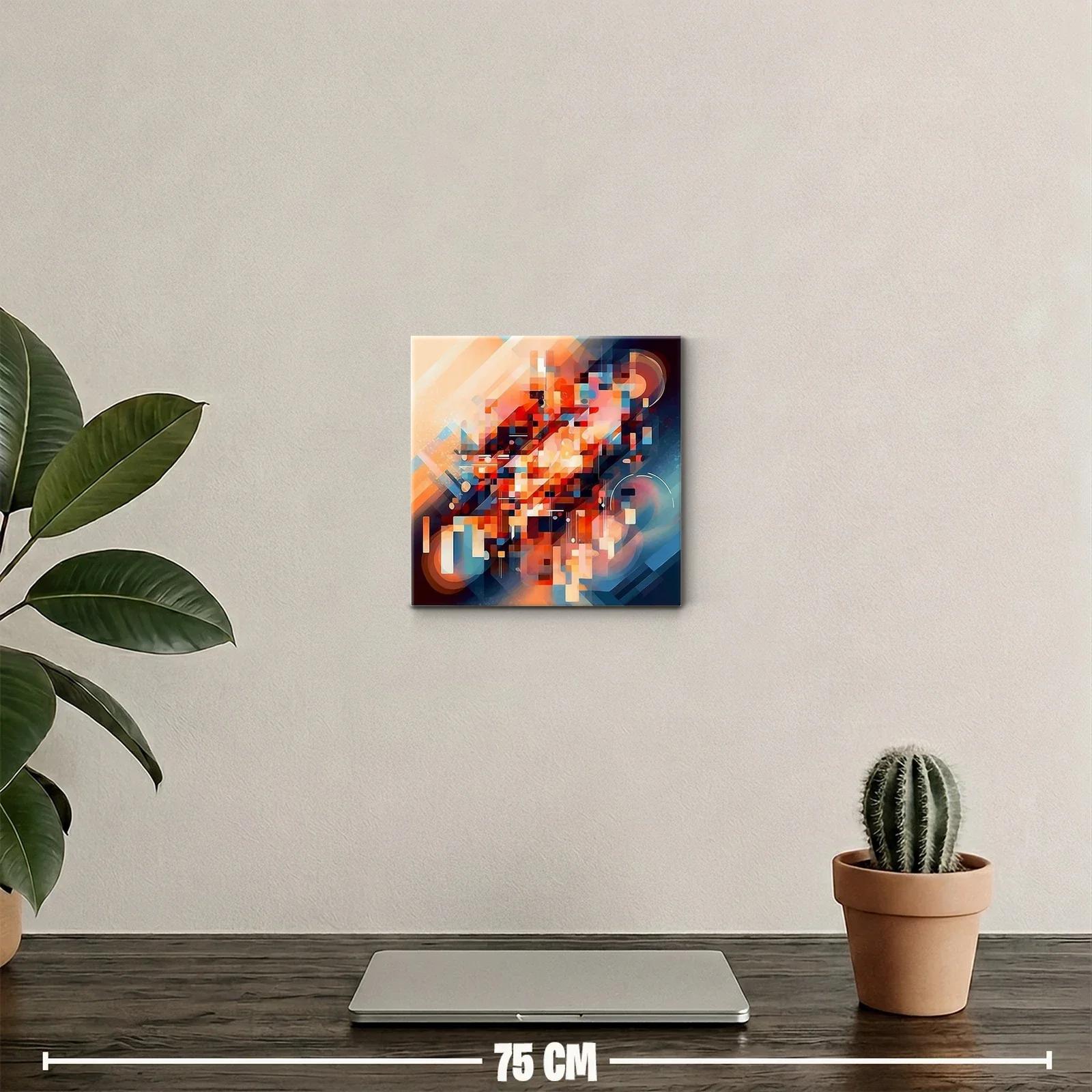 Composición abstracta vibrante con tonos cálidos y fríos — miniatura 2