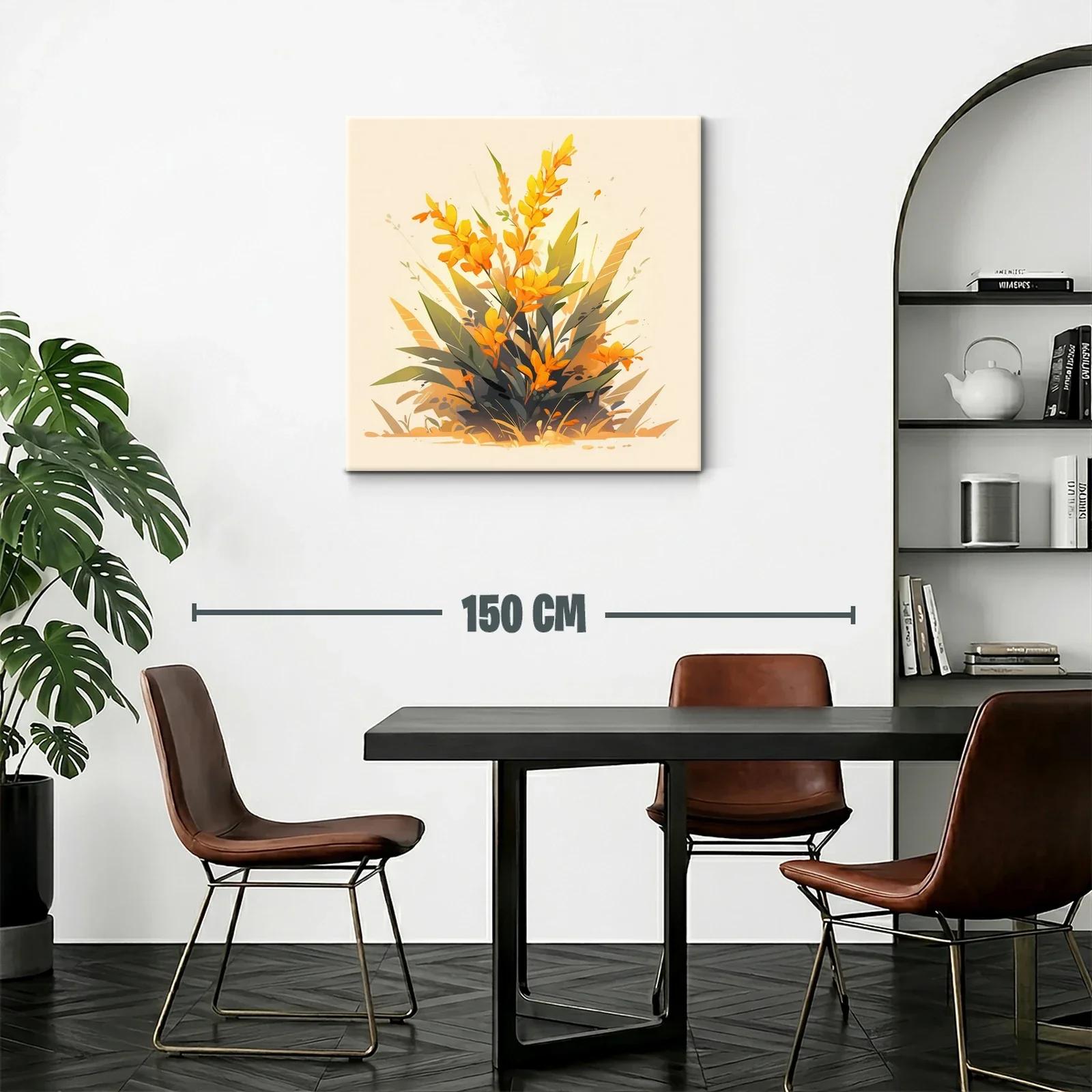 Ramo vibrante de flores naranjas con hojas verdes — miniatura 2