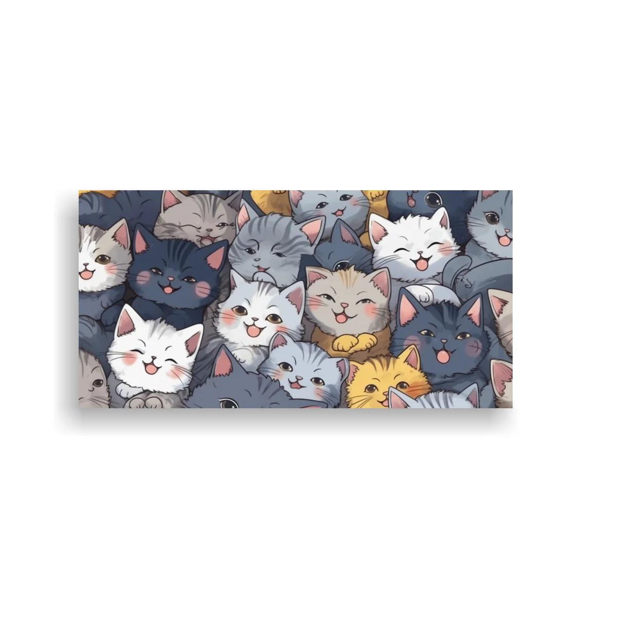 Cuadro grupo de gatos con narices rosadas
