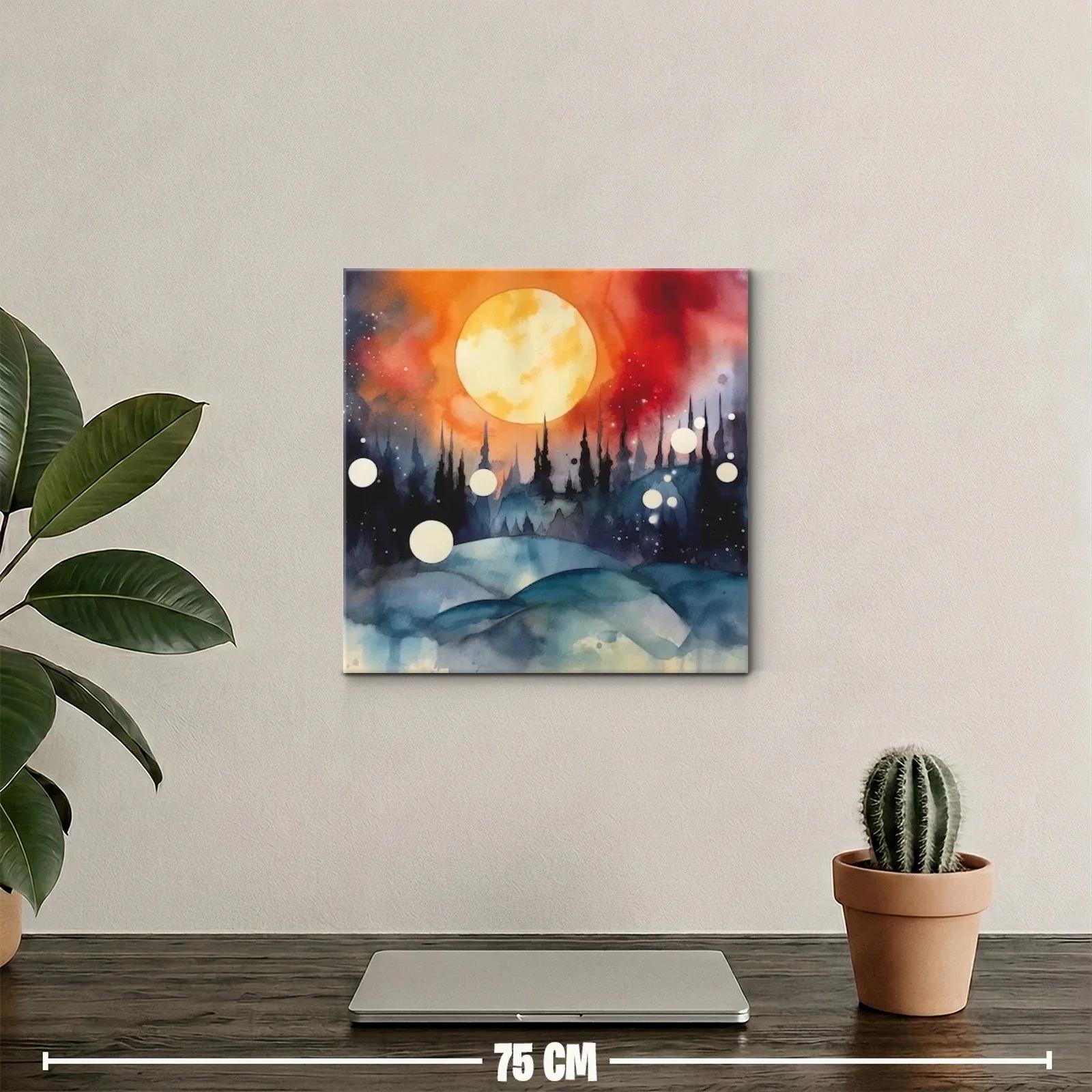 Paisaje onírico con luna llena y cielo intenso — miniatura 2