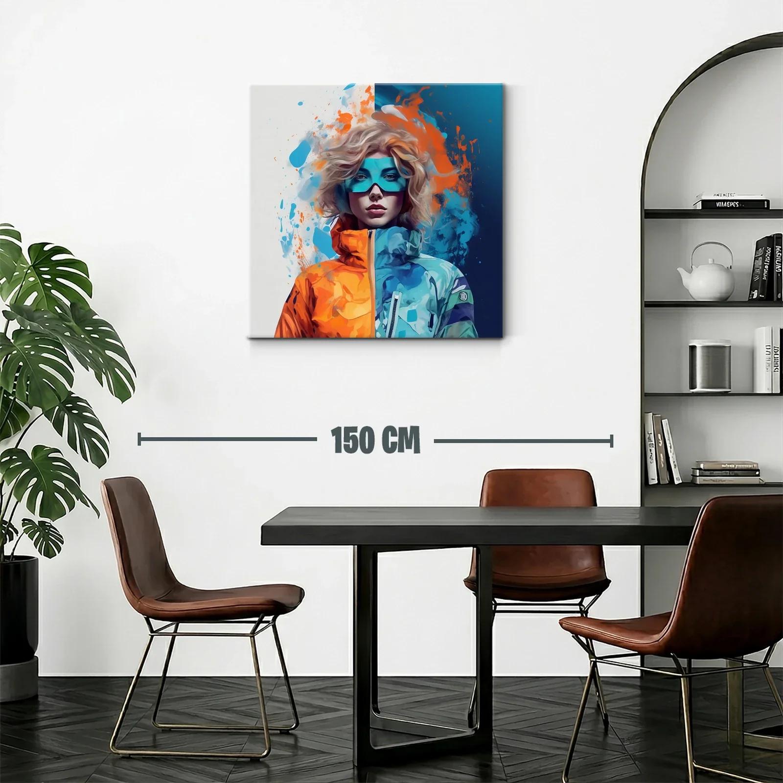 Retrato vibrante con contraste de azules y naranjas — miniatura 2