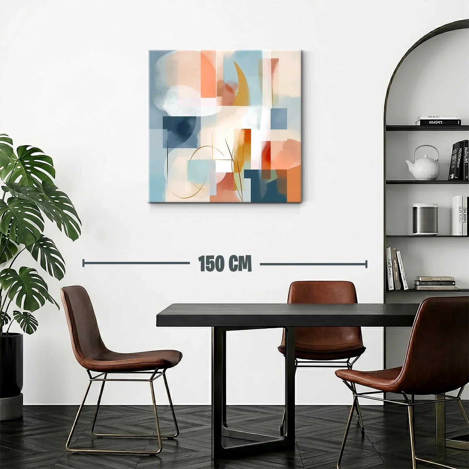 Composición abstracta con tonos cálidos y fríos equilibrados — miniatura 2