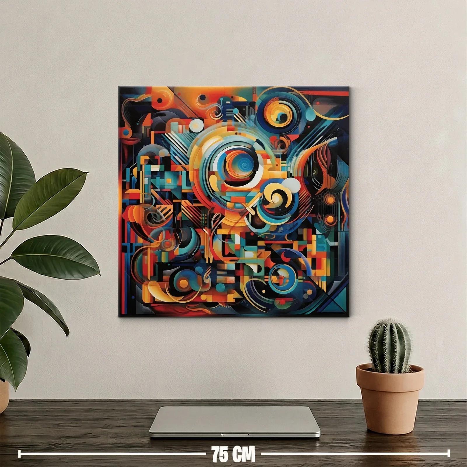 Composición abstracta con formas circulares y líneas dinámicas — miniatura 2