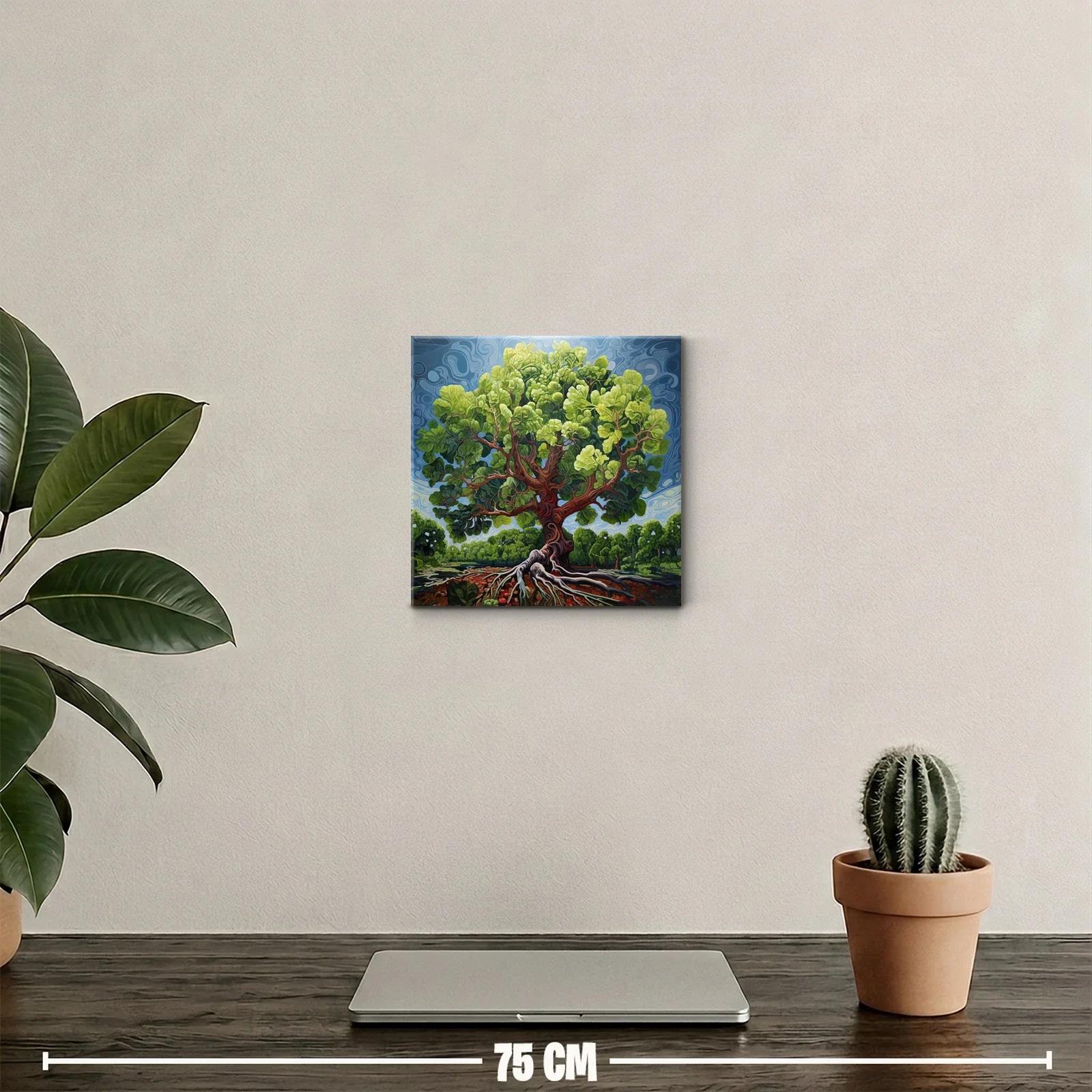 Árbol vibrante con raíces expuestas y follaje exuberante — miniatura 2