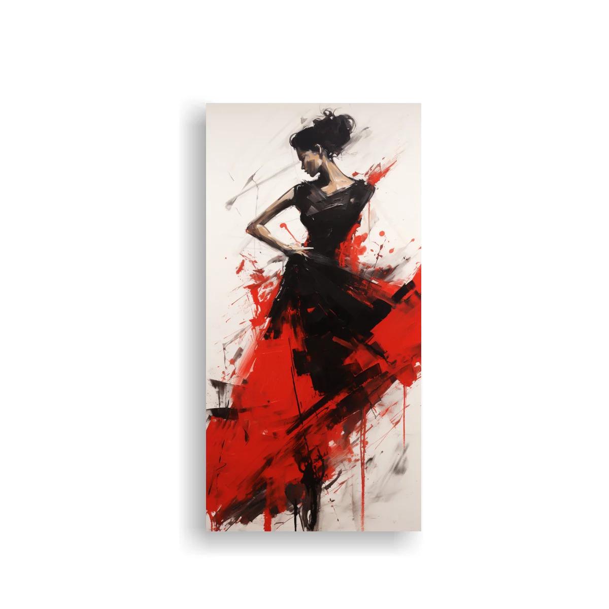 Cuadro bailarina con vestido rojo y negro — imagen principal