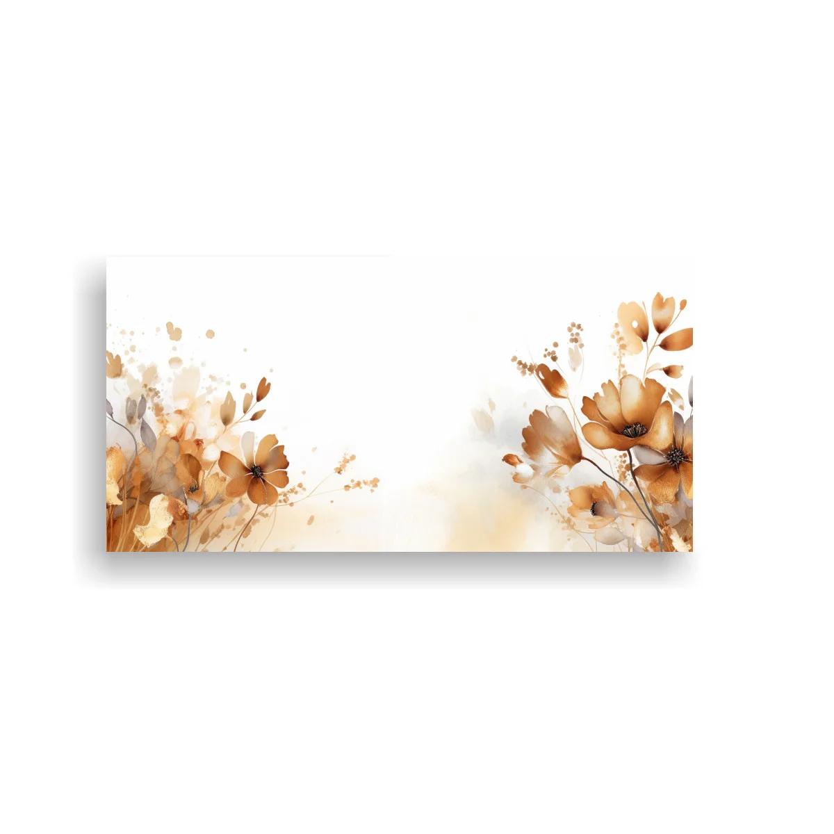 Cuadro flores silvestres beige con ramas delicadas