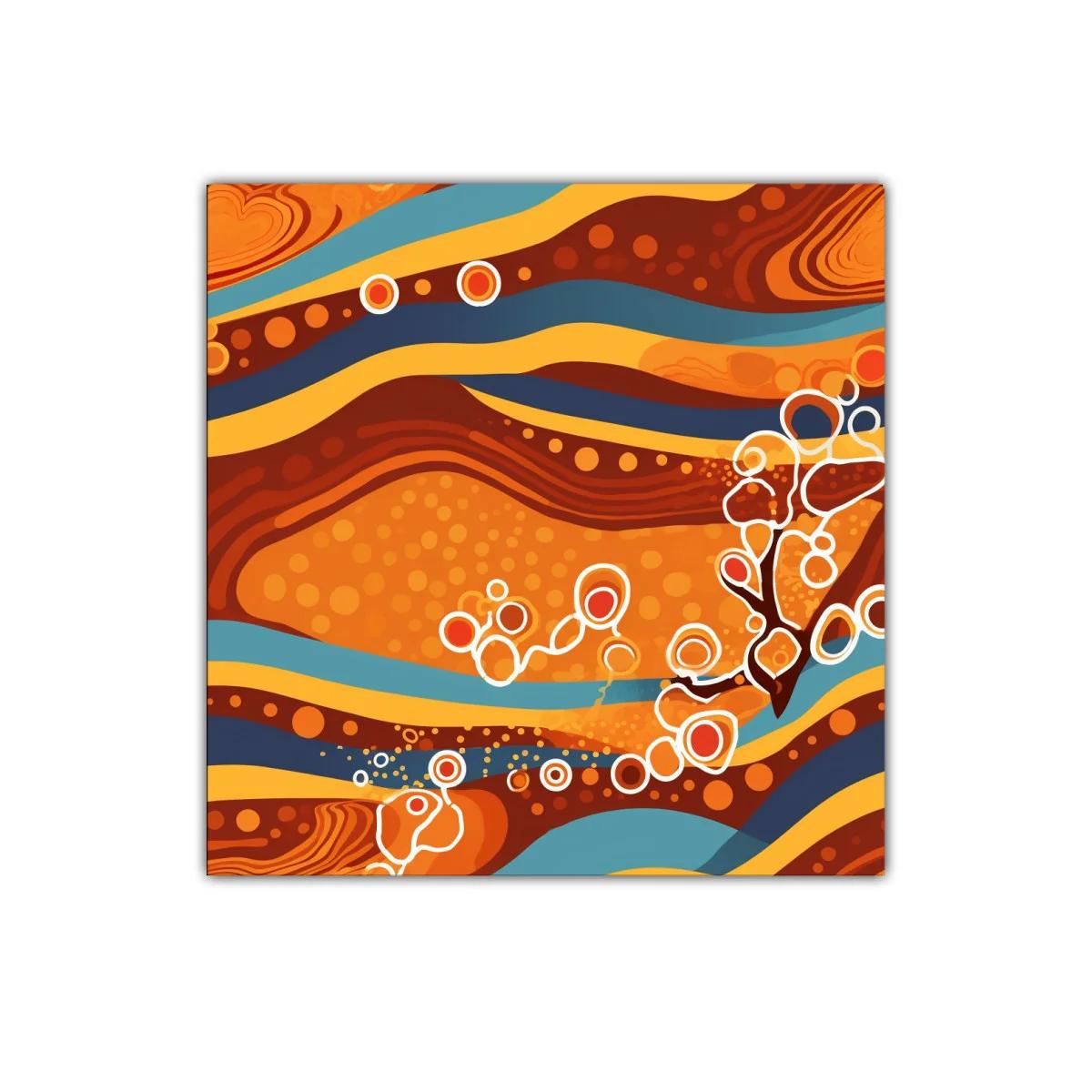 Arte abstracto con formas orgánicas y tonos cálidos