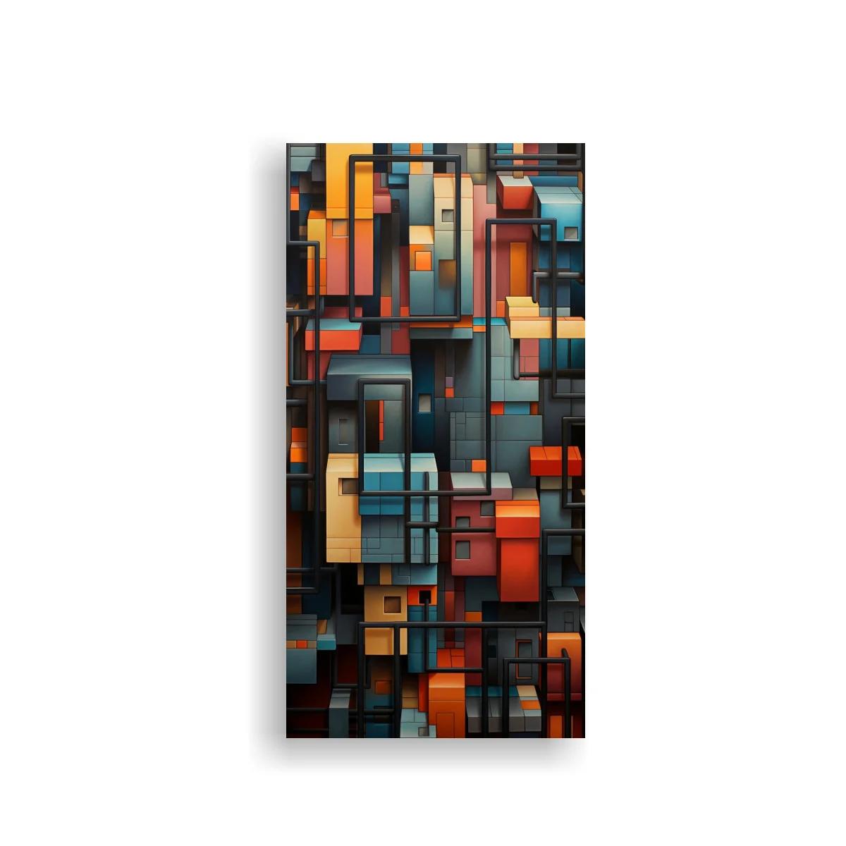 Cuadro mosaico de rectángulos y ventanas apiladas