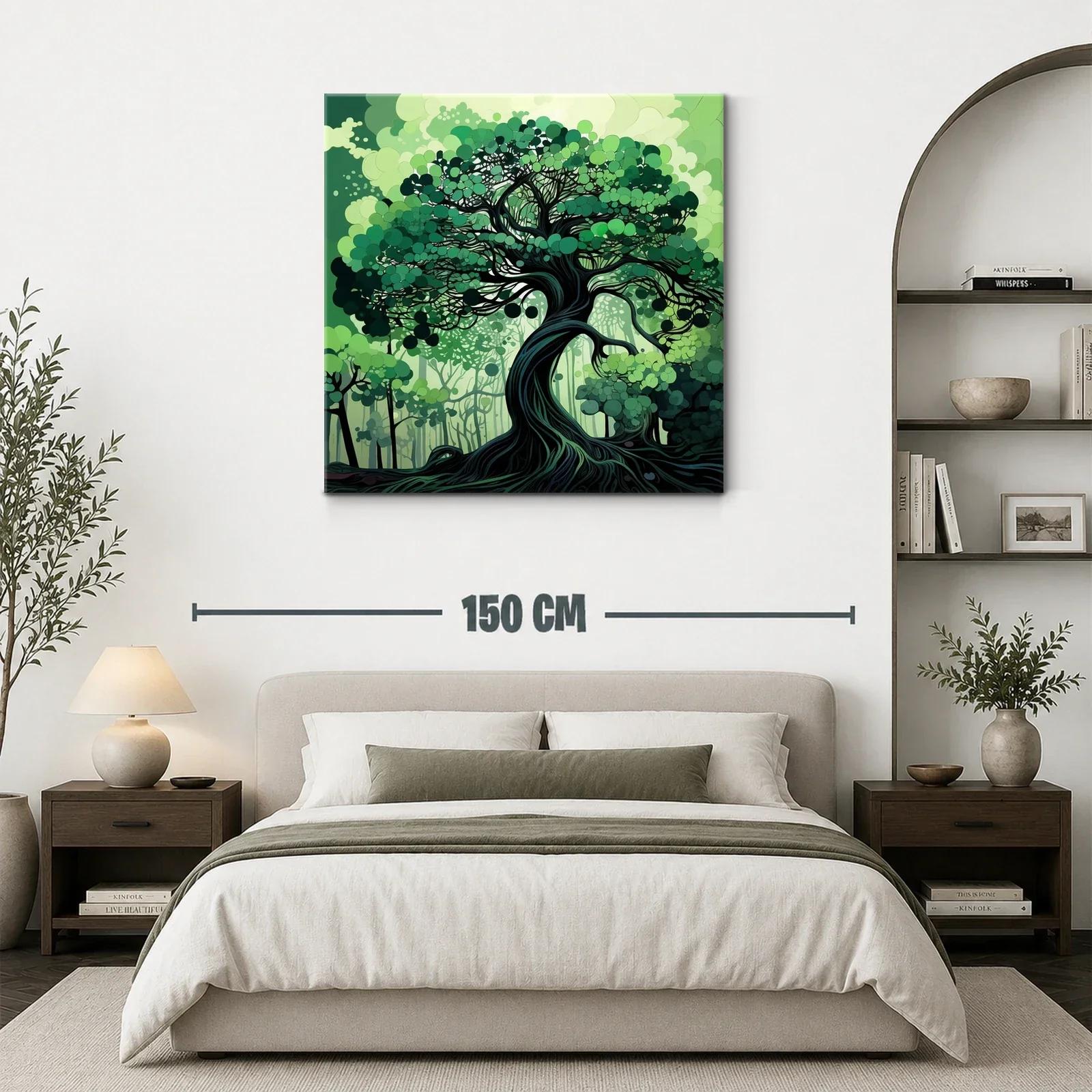 Árbol en Verde con Movimiento y Detalles Abstractos — miniatura 3