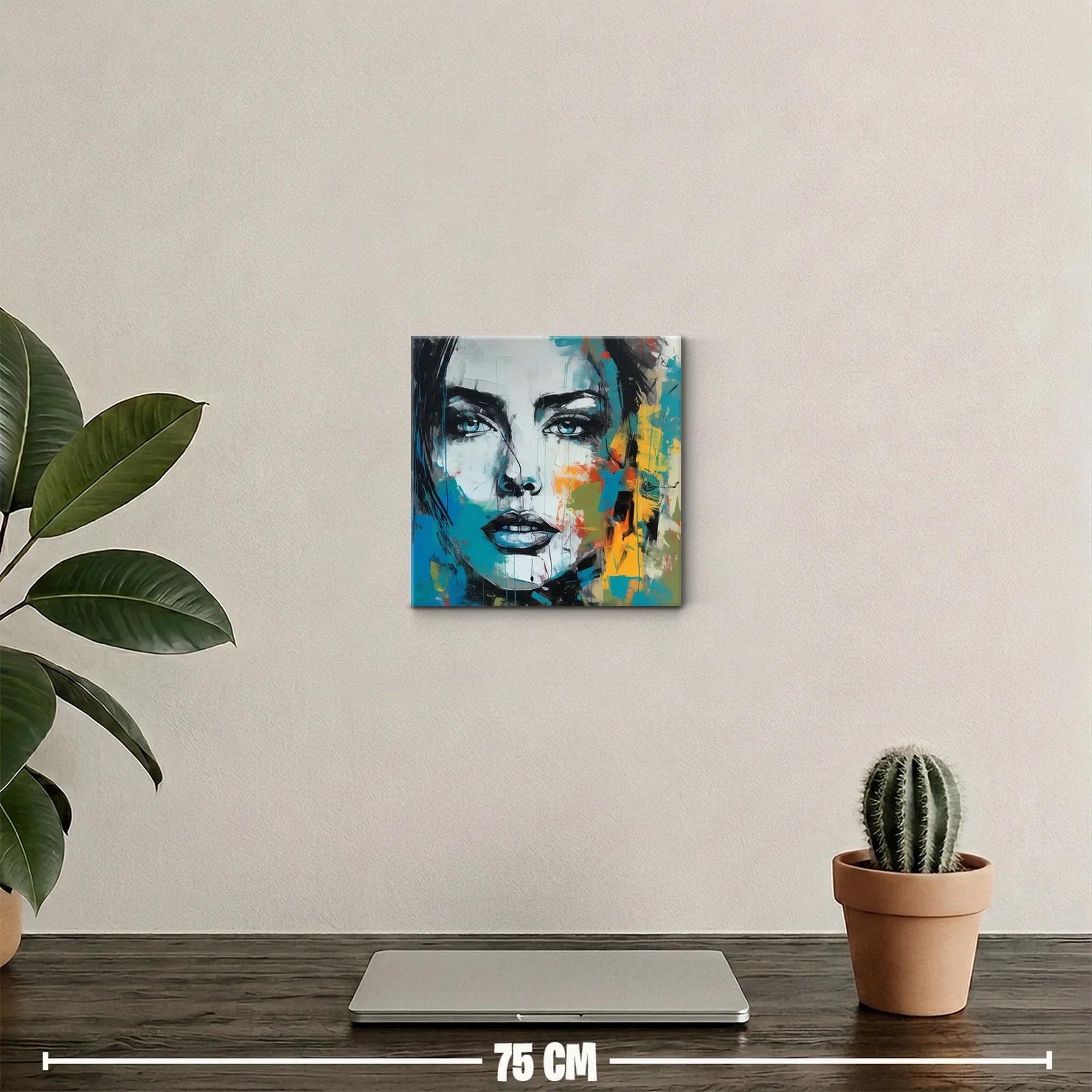 Retrato abstracto femenino con tonos vibrantes — miniatura 2