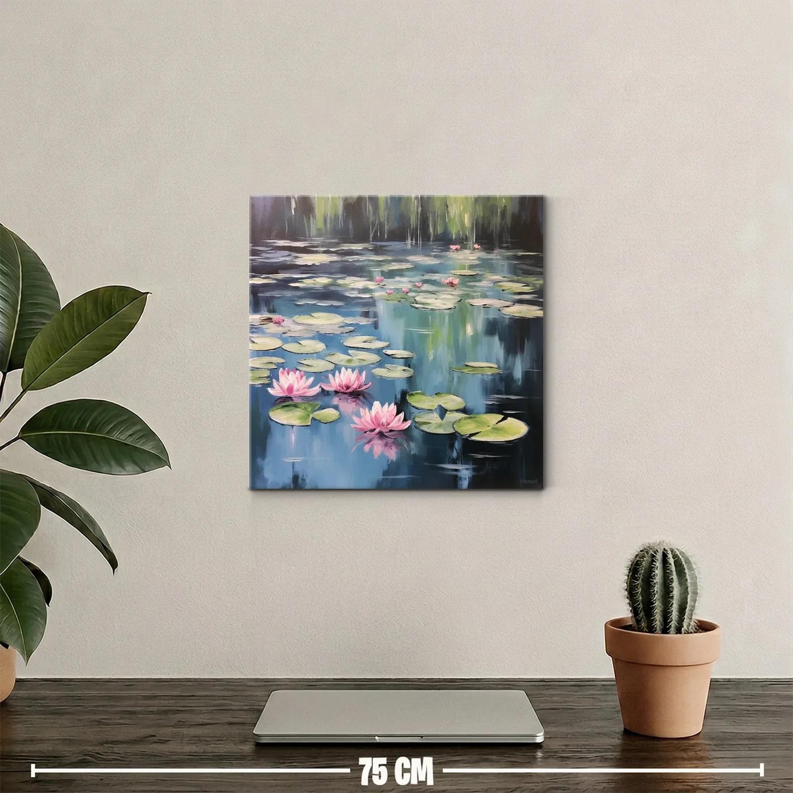 Serenidad en el Estanque con Flores de Loto y Nenúfares — miniatura 2