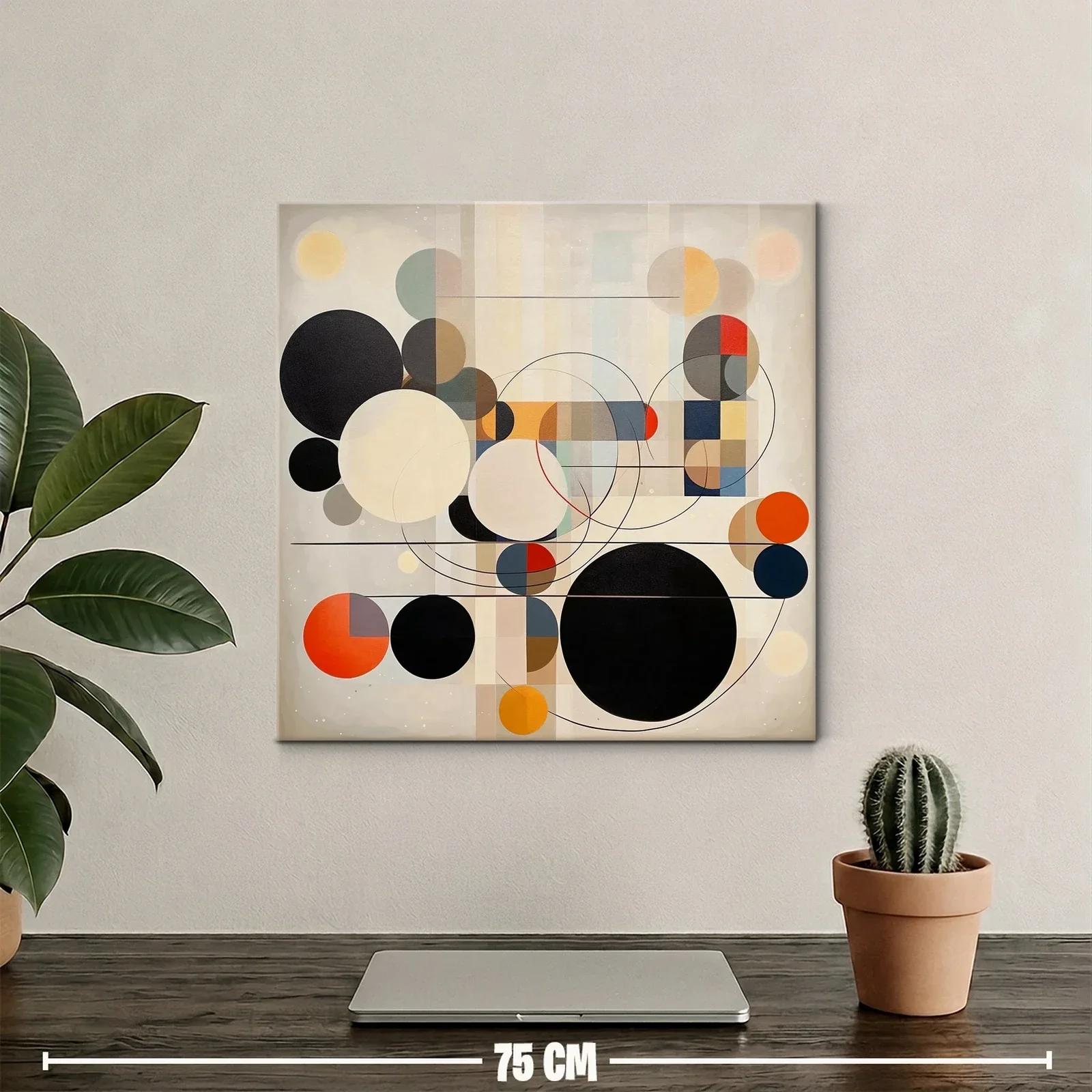 Composición abstracta con círculos en tonos neutros y vivos — miniatura 2