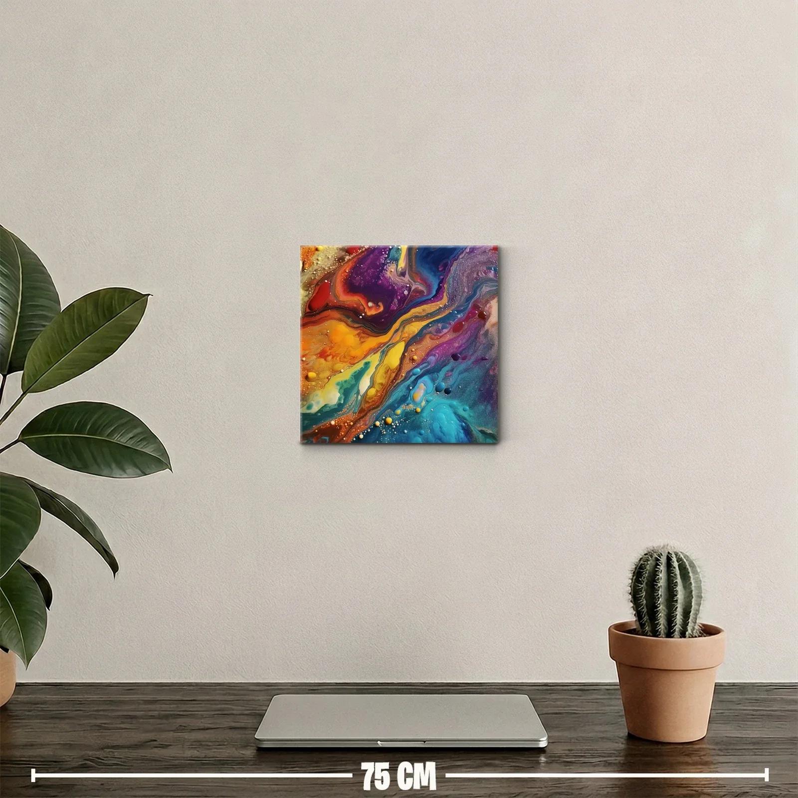 Cuadro abstracto con vibrantes formas y colores intensos — miniatura 2