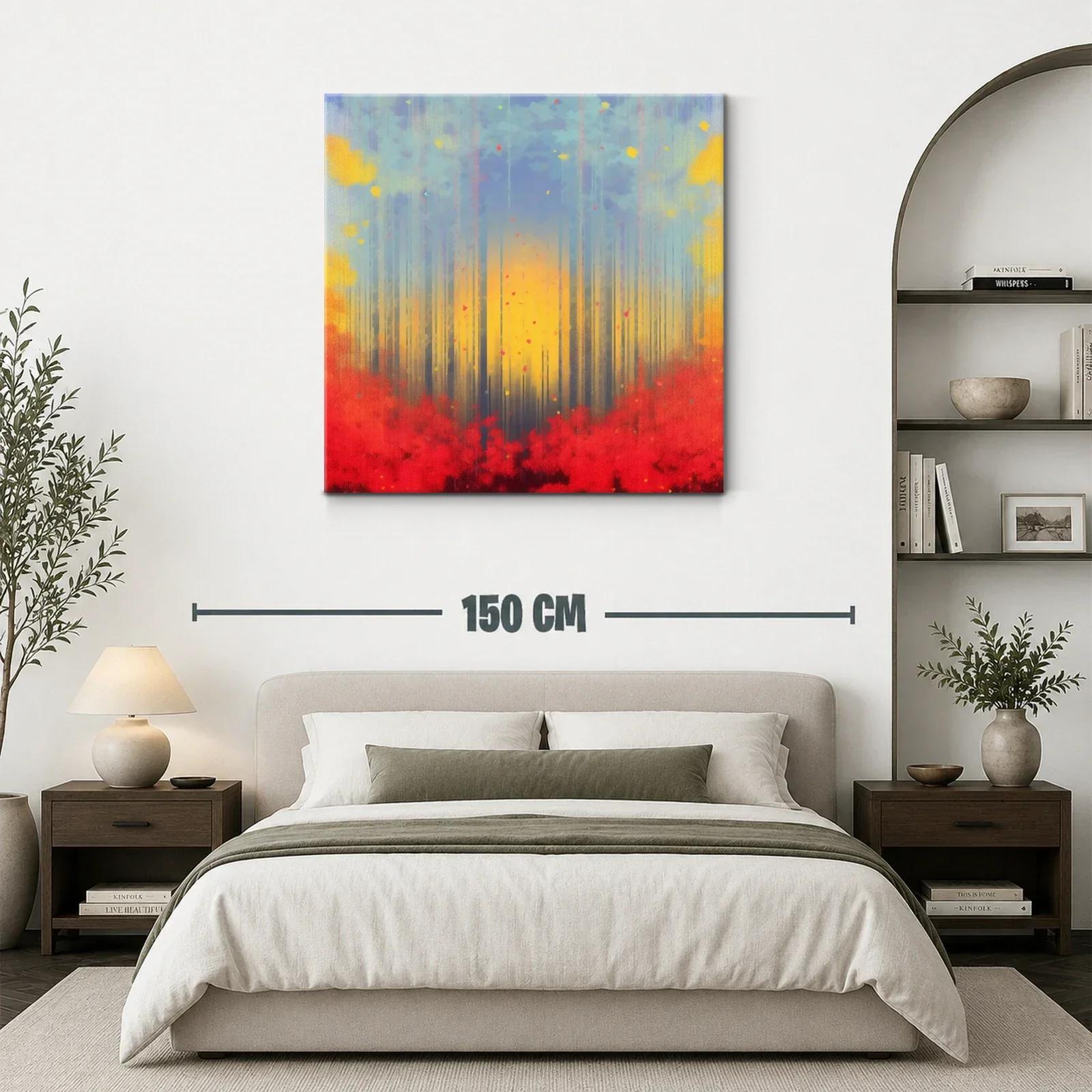 Bosque abstracto con tonos cálidos y fríos en armonía — miniatura 3