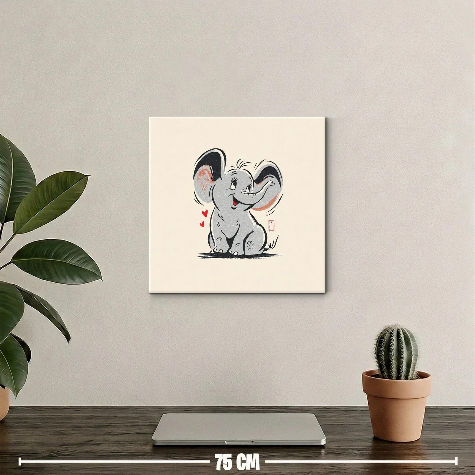 Cuadro infantil de elefante adorable con carisma — miniatura 2