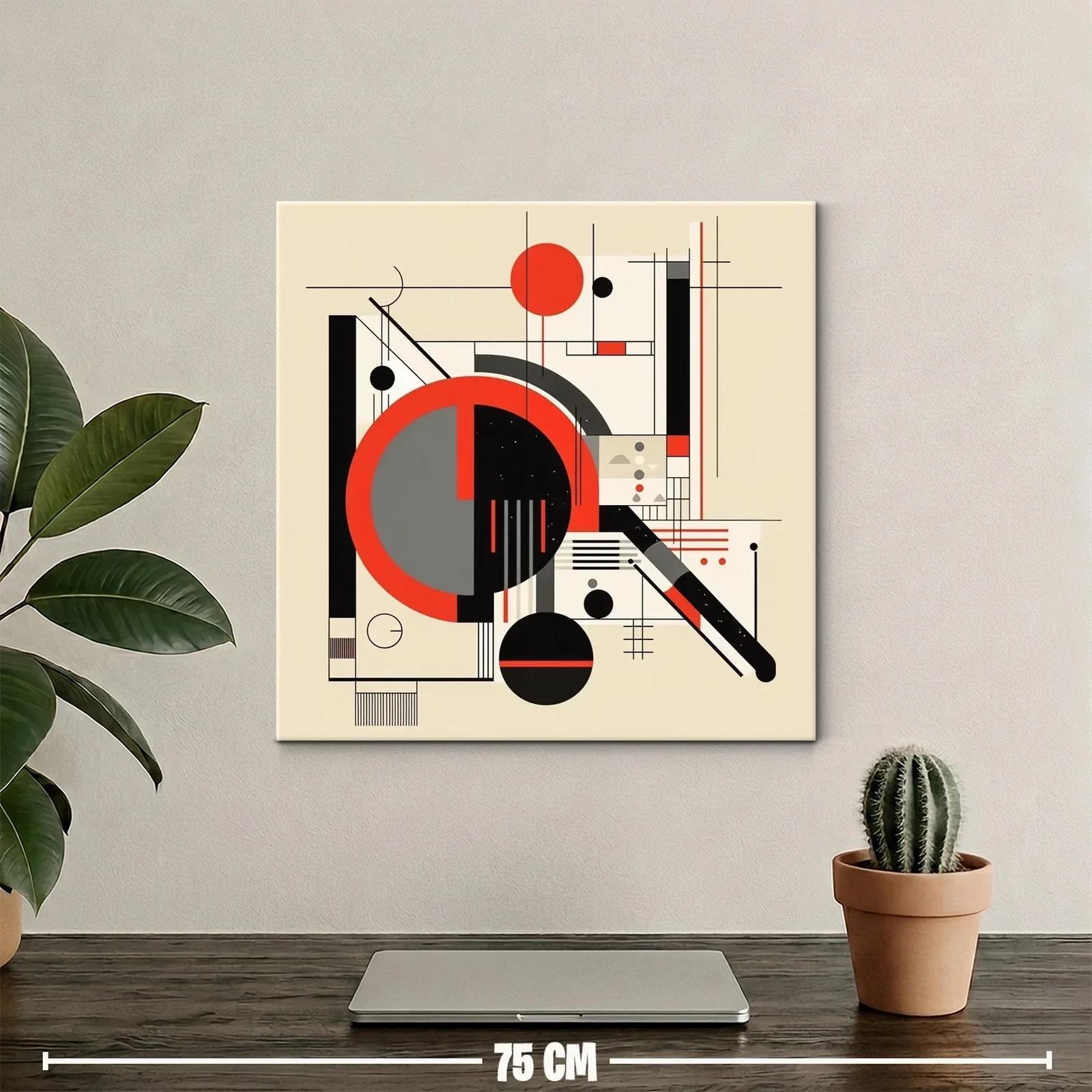 Composición abstracta en tonos rojos y negros geométrica — miniatura 2