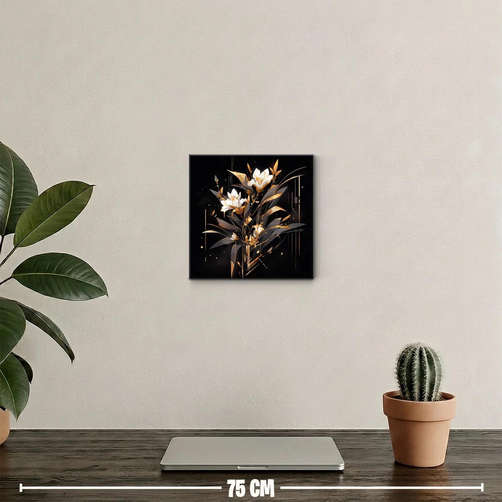 Composición elegante de flores blancas con tonos dorados — miniatura 2