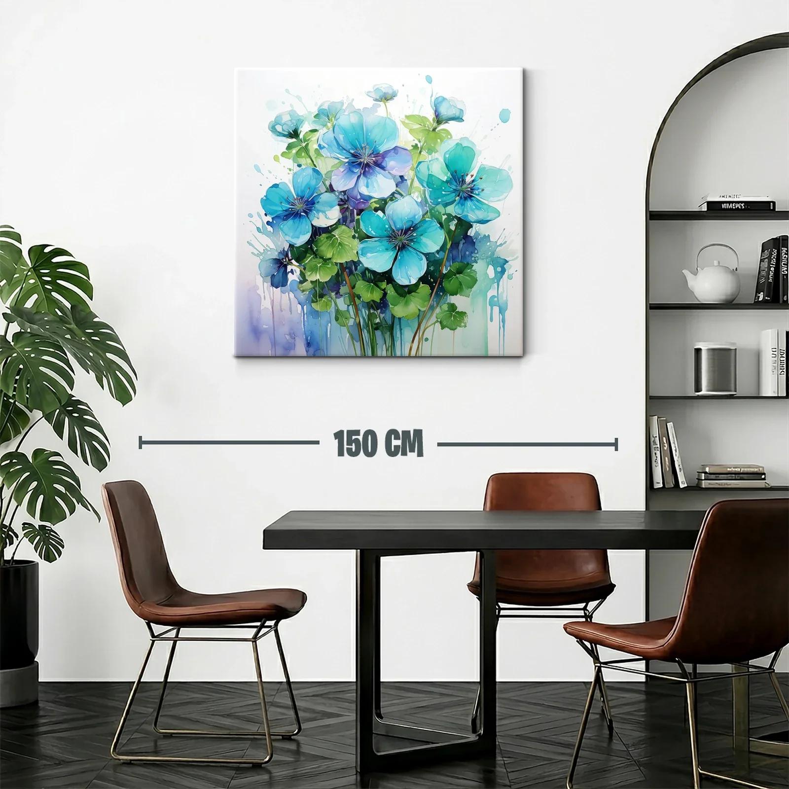 Flores azules vibrantes con hojas verdes frescas — miniatura 2